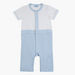 Giggles Panelled Romper with Short Sleeves and Snap Button Closure-Rompers%2C Dungarees and Jumpsuits-thumbnail-0