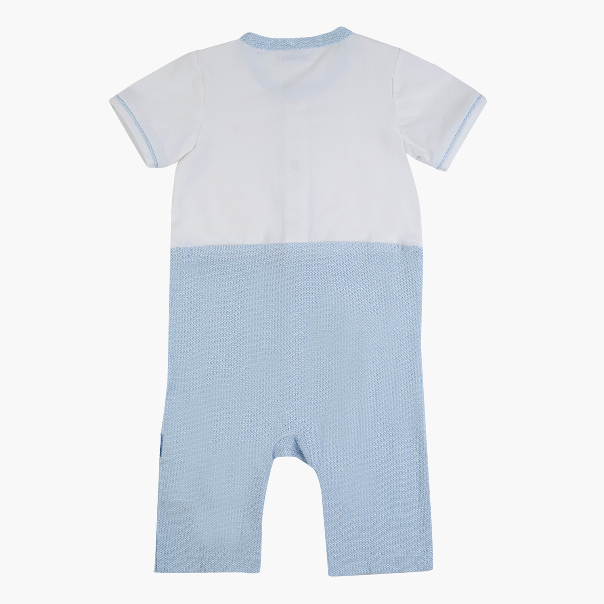 Giggles Panelled Romper with Short Sleeves and Snap Button Closure-baby-boys-clothing-rompers-image-2