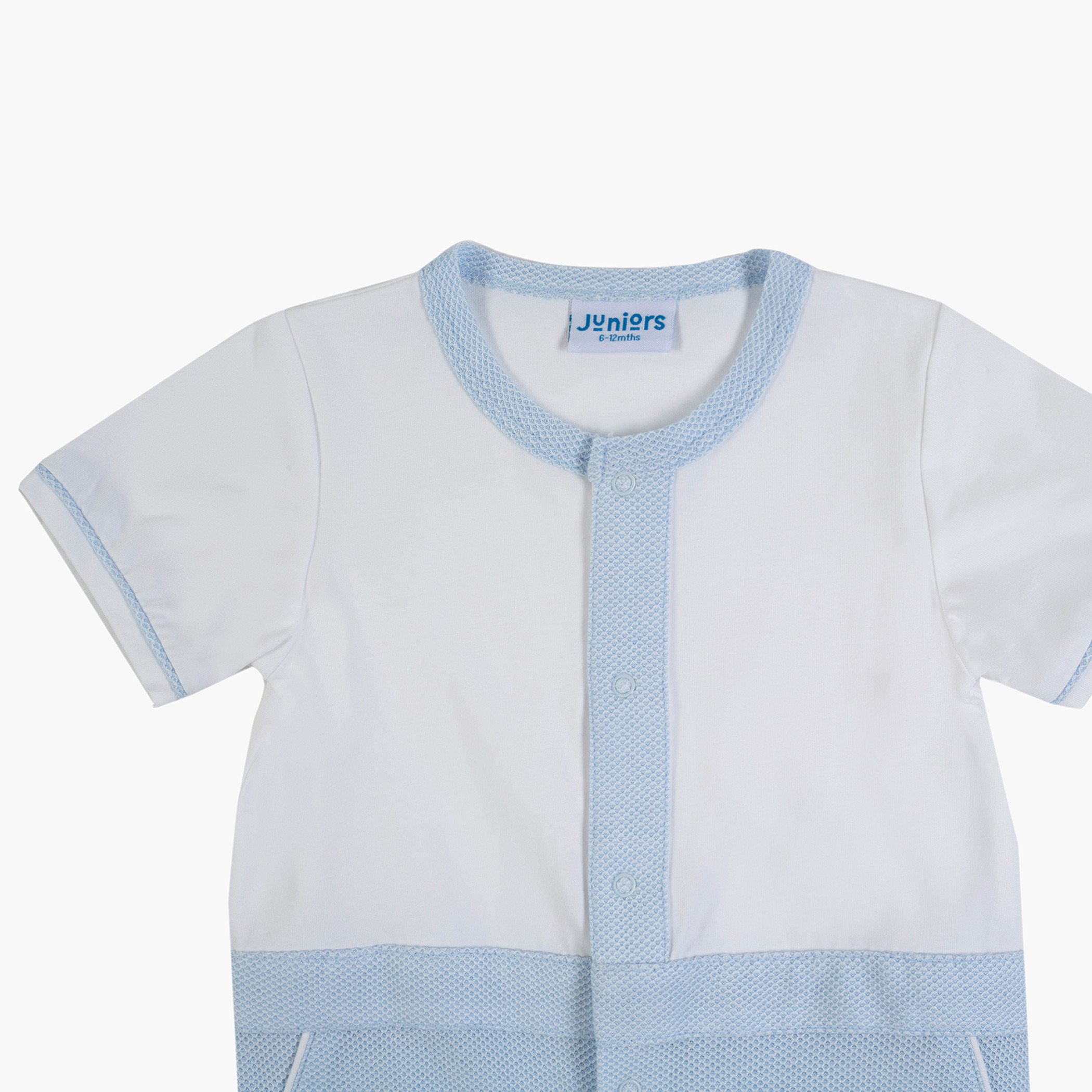 Giggles Panelled Romper with Short Sleeves and Snap Button Closure-baby-boys-clothing-rompers-image-3