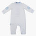 Giggles Striped Collared Polka Dot Print Sleepsuit with Long Sleeves-Sleepsuits-thumbnail-1