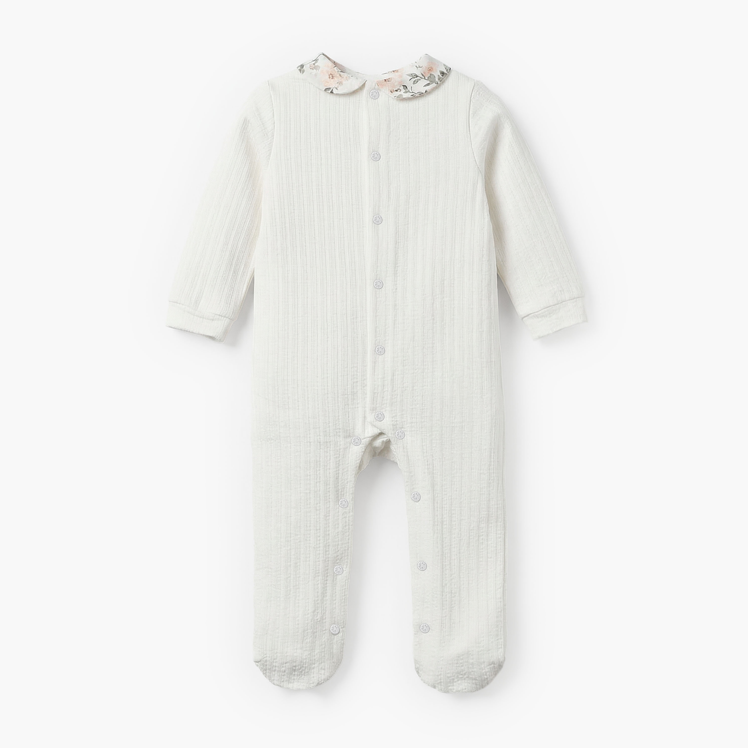 Giggles Cotton Peter Pan Collar Long Sleeves Sleepsuit with Floral Print-baby-girls-clothing-nightwear-sleepsuits-image-2