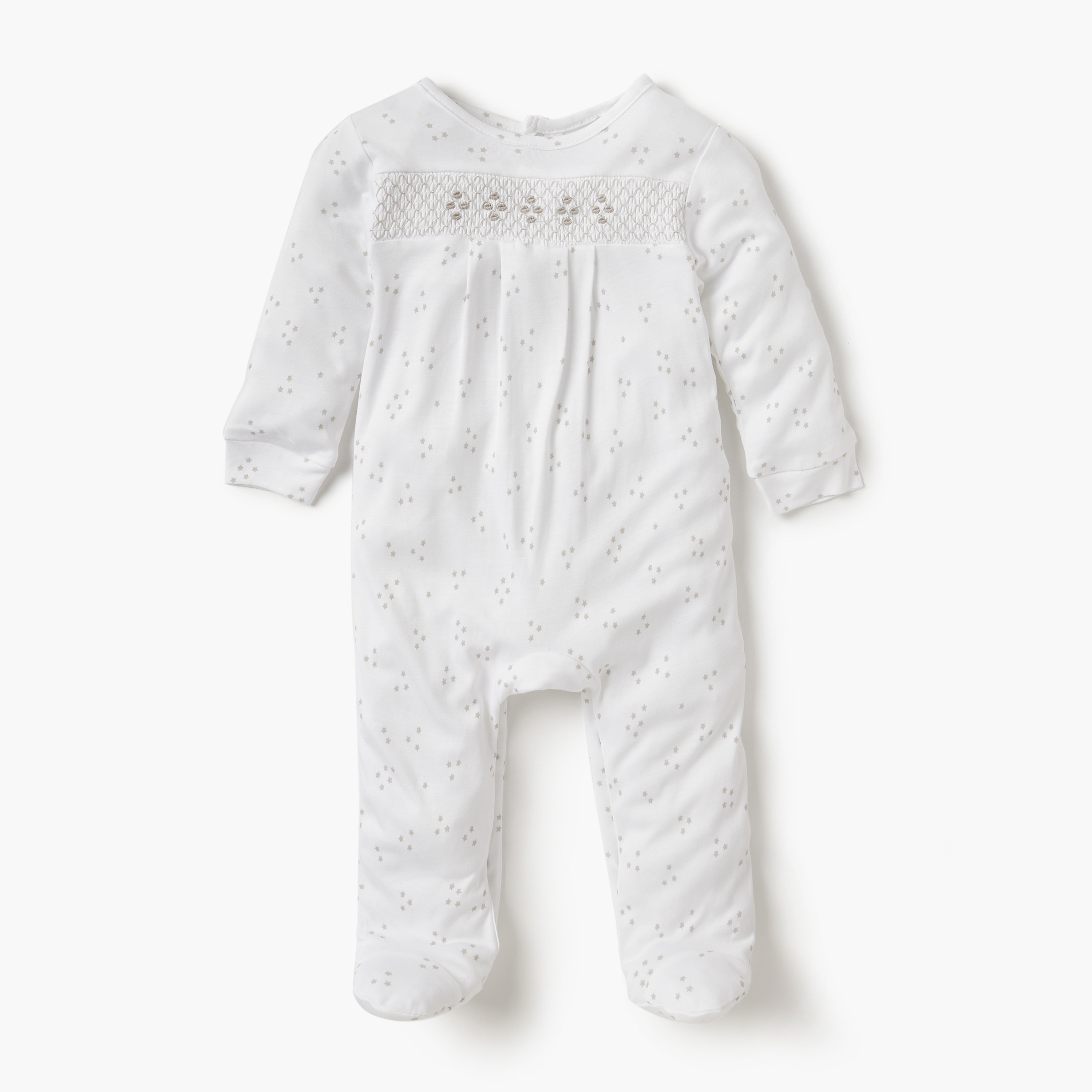 Giggles Star Print Closed Feet Sleepsuit with Long Sleeves-baby-boys-clothing-nightwear-sleepsuits-image-1