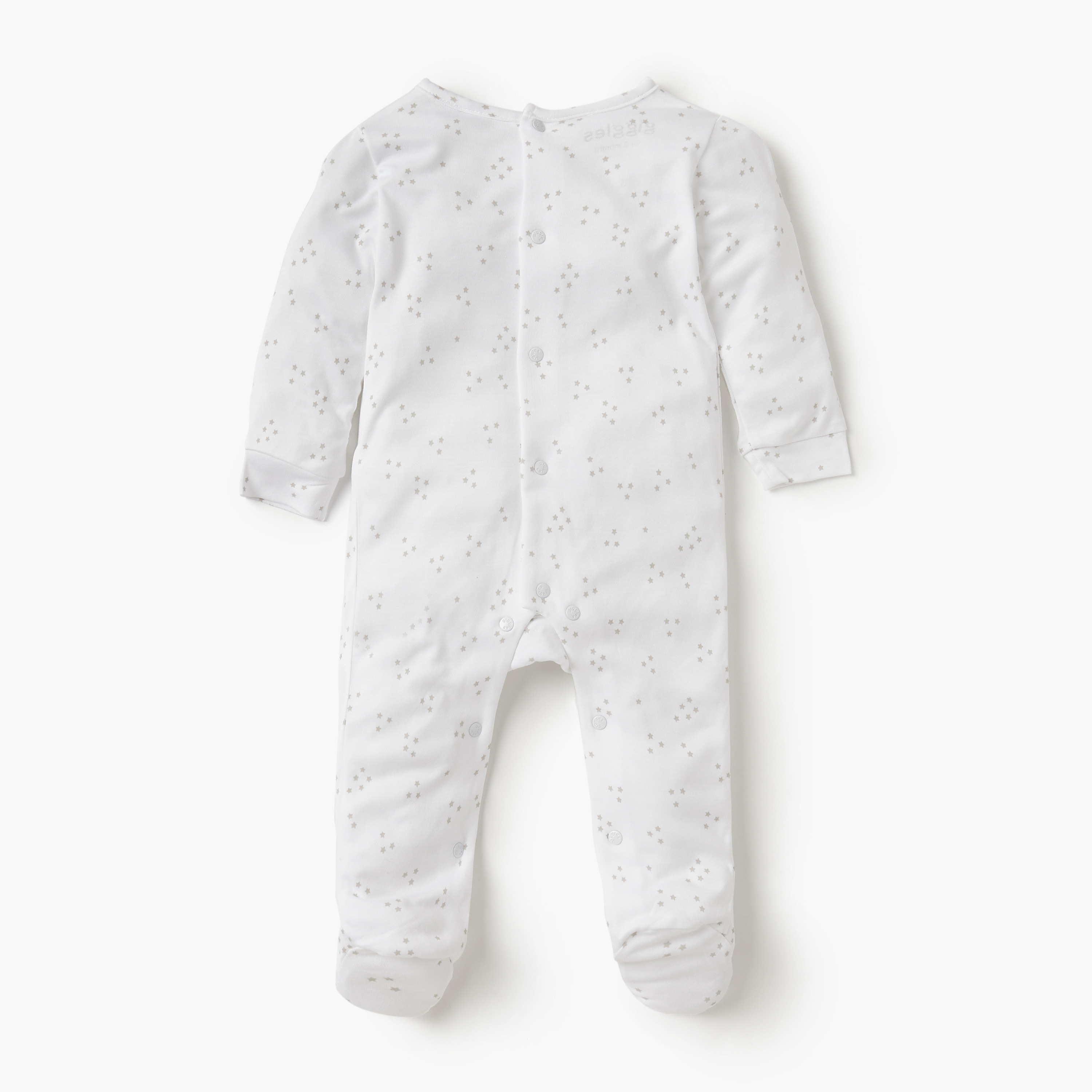 Giggles Star Print Closed Feet Sleepsuit with Long Sleeves-baby-boys-clothing-nightwear-sleepsuits-image-2