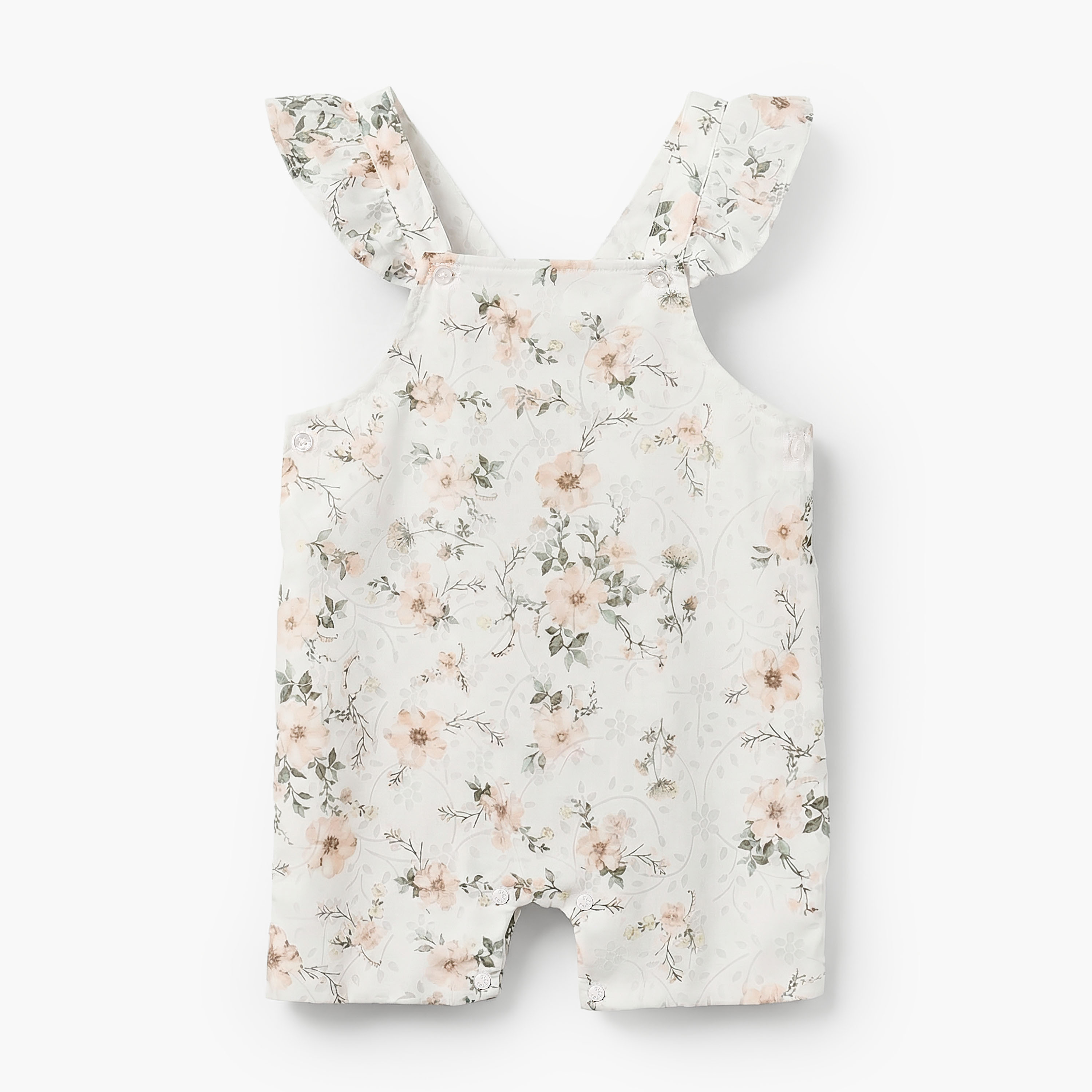 Giggles Round Neck Short Sleeves T-shirt and Dungaree Set with Floral Print-baby-girls-clothing-setsandcoords-image-2