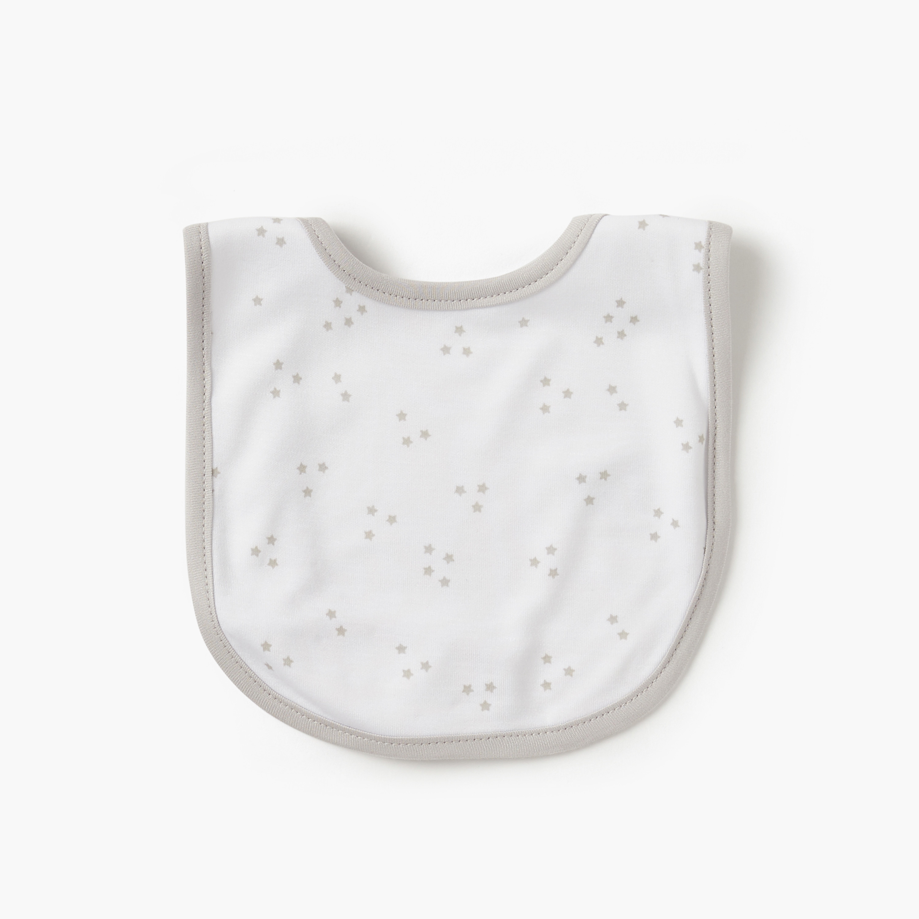 Giggles Star Print Bib with Button Closure-promo_babyshop_Buy3for10_UAE230426-image-1