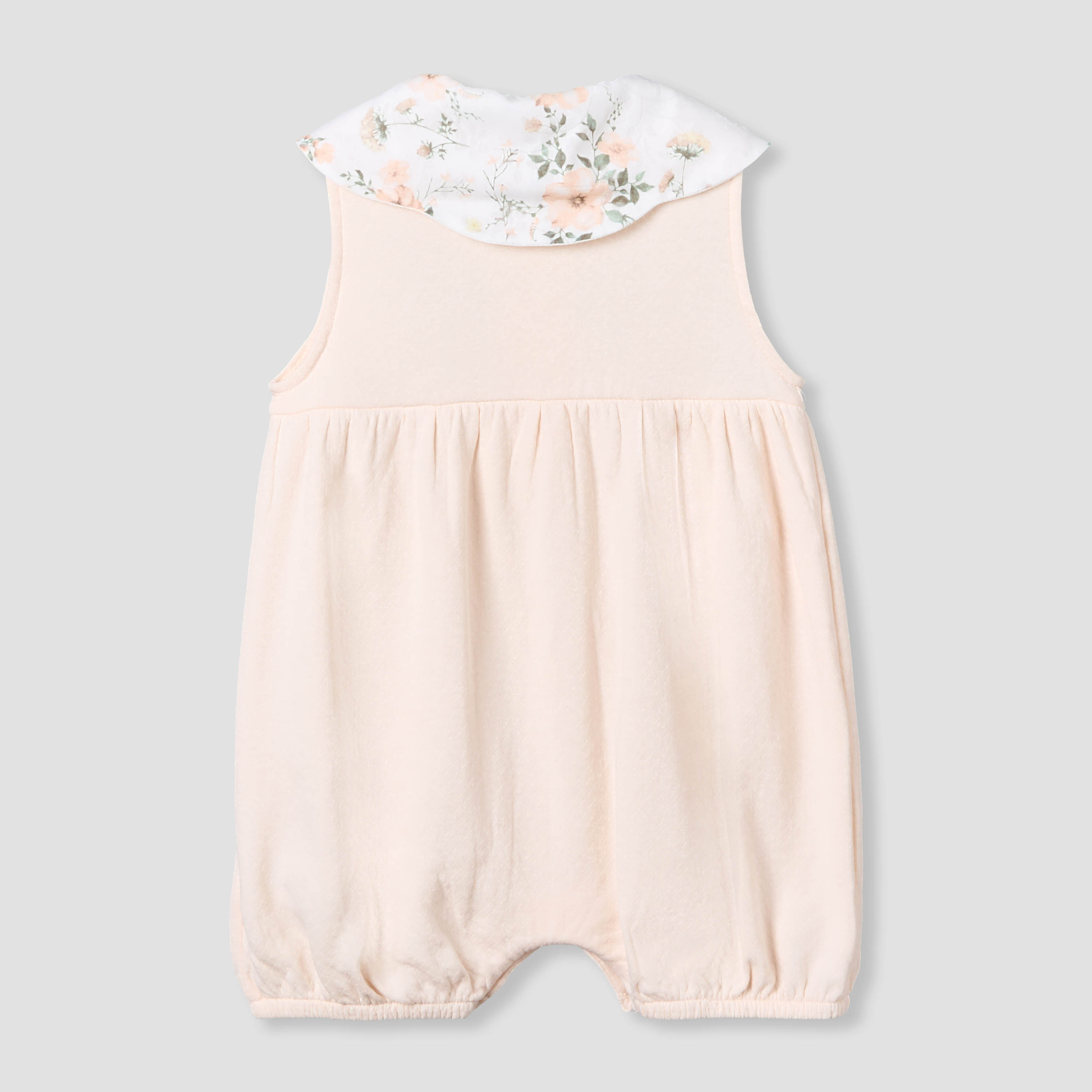Giggles Peter Pan Collar Sleeveless Romper with Floral Print-baby-girls-clothing-rompers-image-2