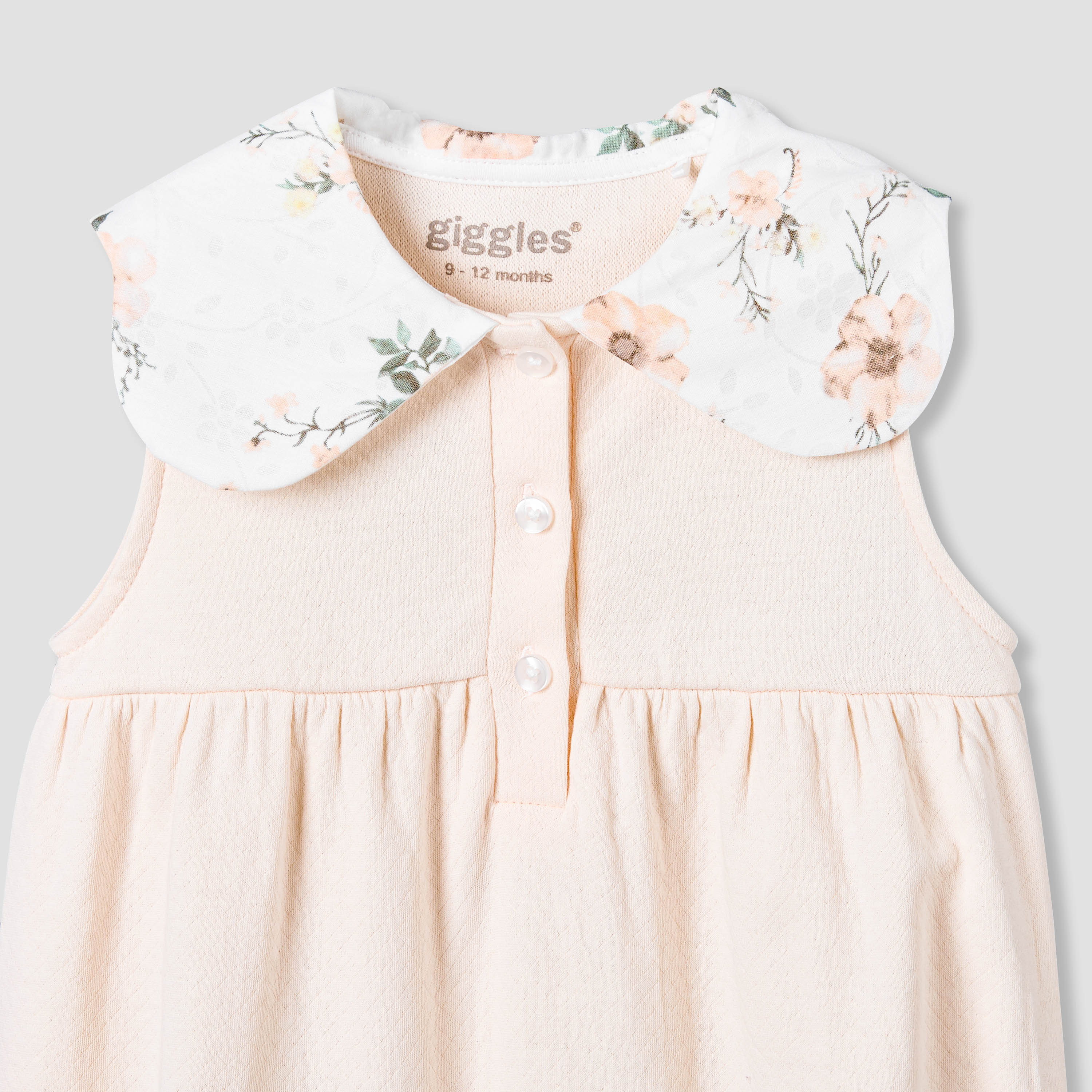 Giggles Peter Pan Collar Sleeveless Romper with Floral Print-baby-girls-clothing-rompers-image-3