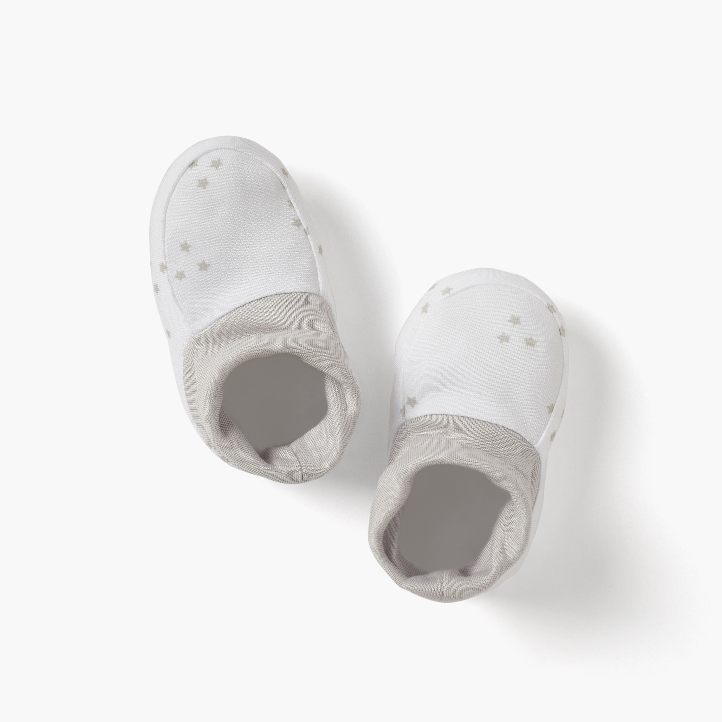 Giggles Star Print Booties-baby-boys-shoes-booties-image-1