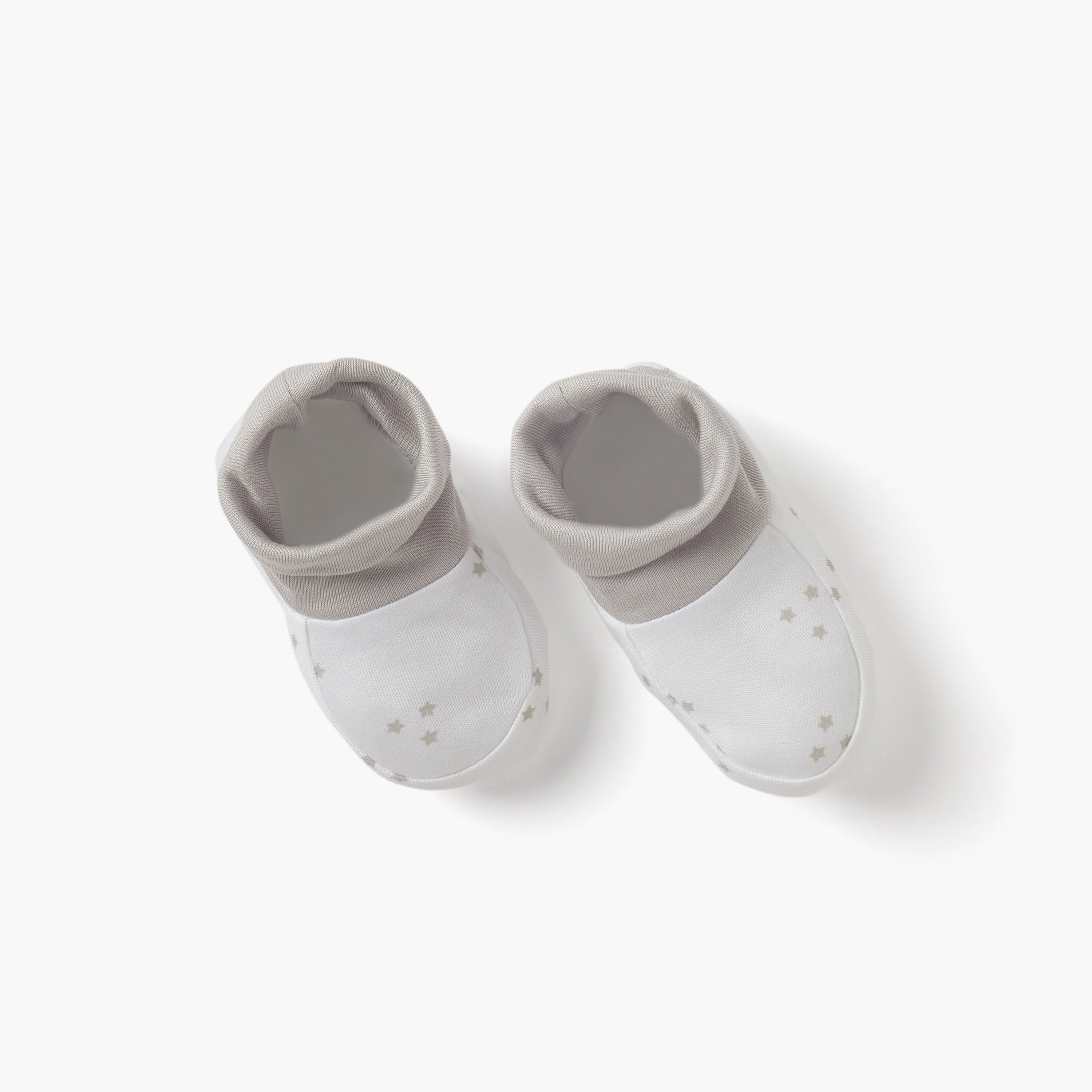 Giggles Star Print Booties-baby-boys-shoes-booties-image-2