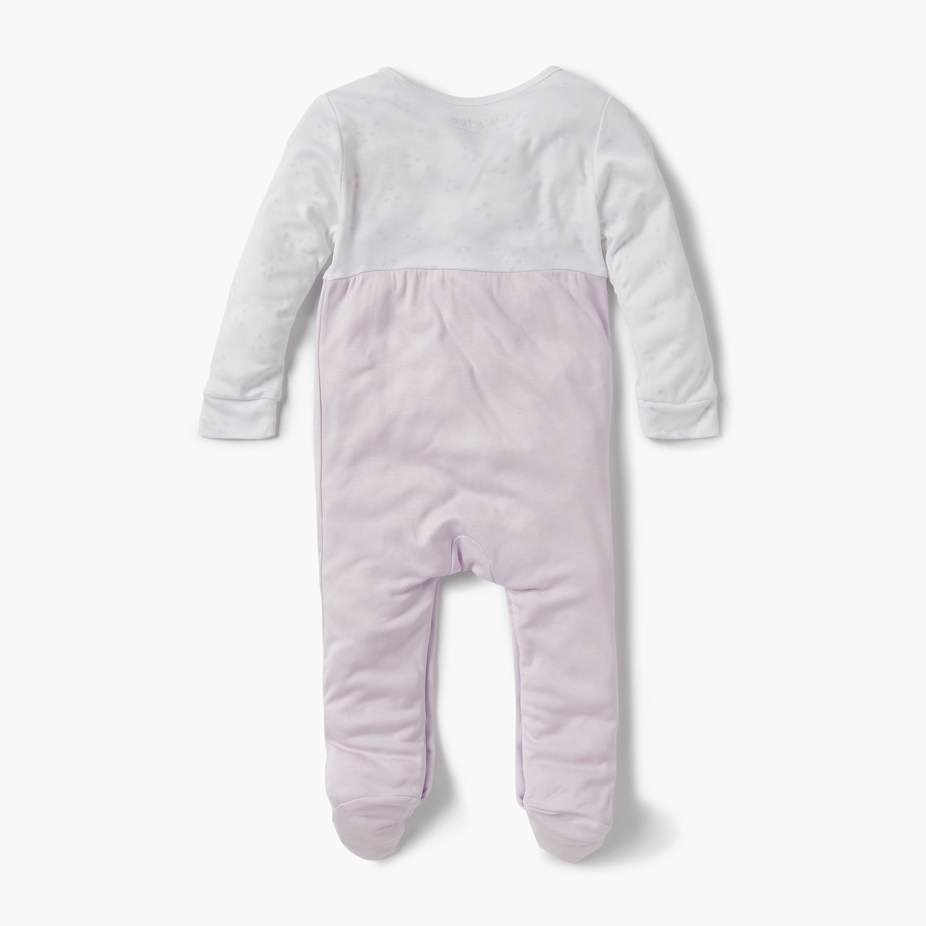 Giggles Heart Print Closed Feet Sleepsuit with Long Sleeves-baby-girls-clothing-nightwear-sleepsuits-image-2