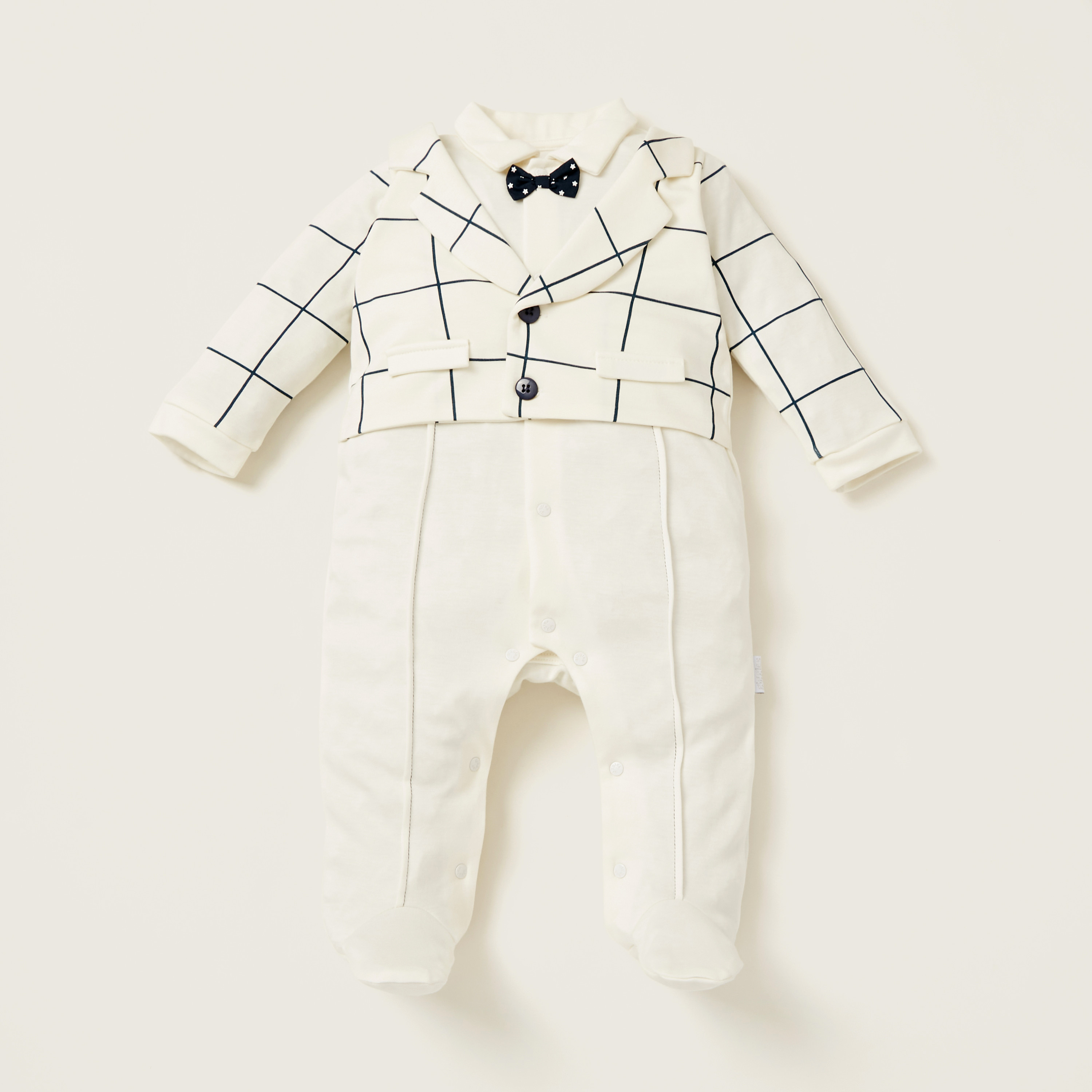 Giggles Textured Closed Feet Sleepsuit with Long Sleeves-baby-boys-clothing-nightwear-sleepsuits-image-1