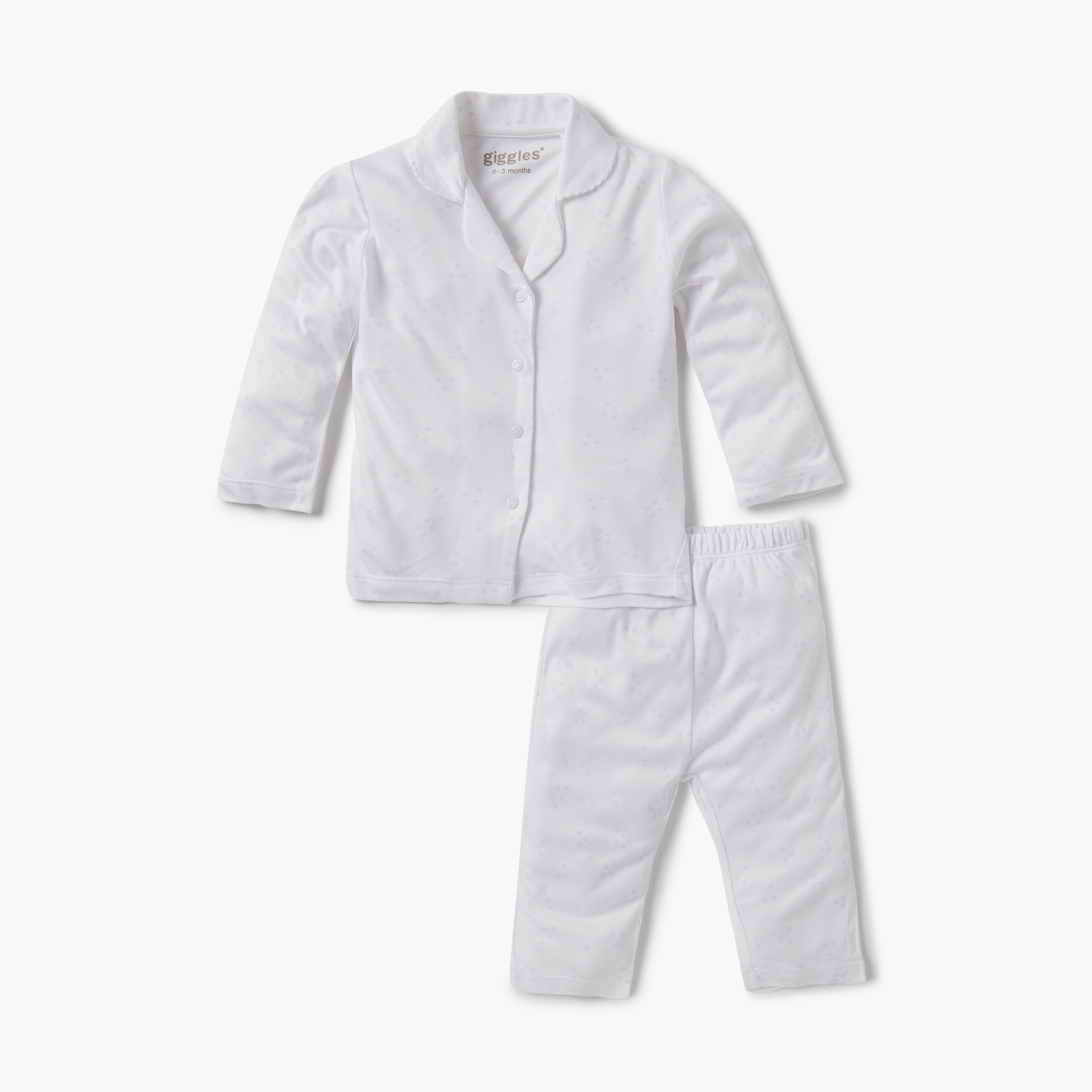 Giggles Solid Shirt and Pyjama Set-baby-girls-clothing-nightwear-pyjamasets-image-1