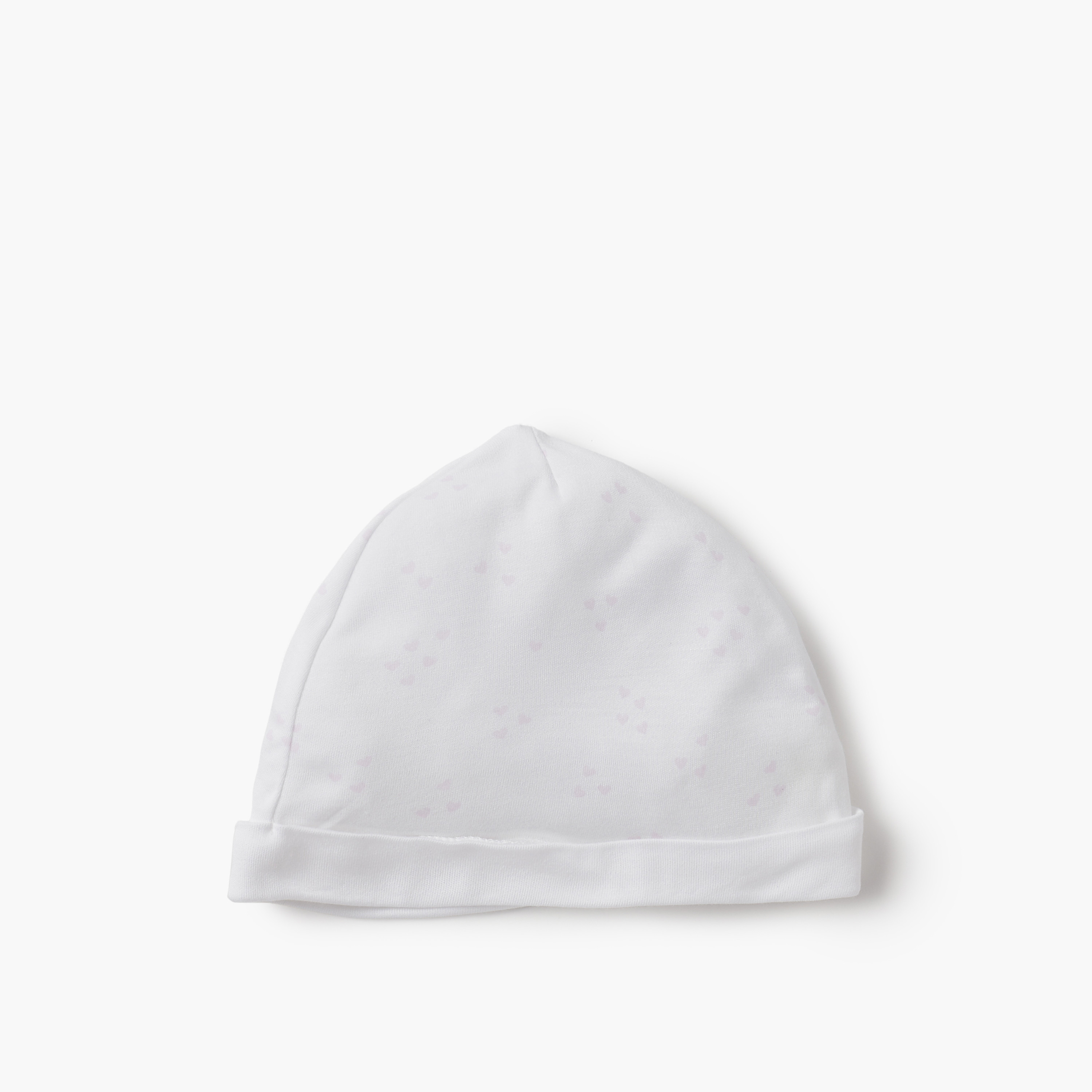 Giggles Heart Print Beanie Cap-baby-girls-accessories-caps-image-1
