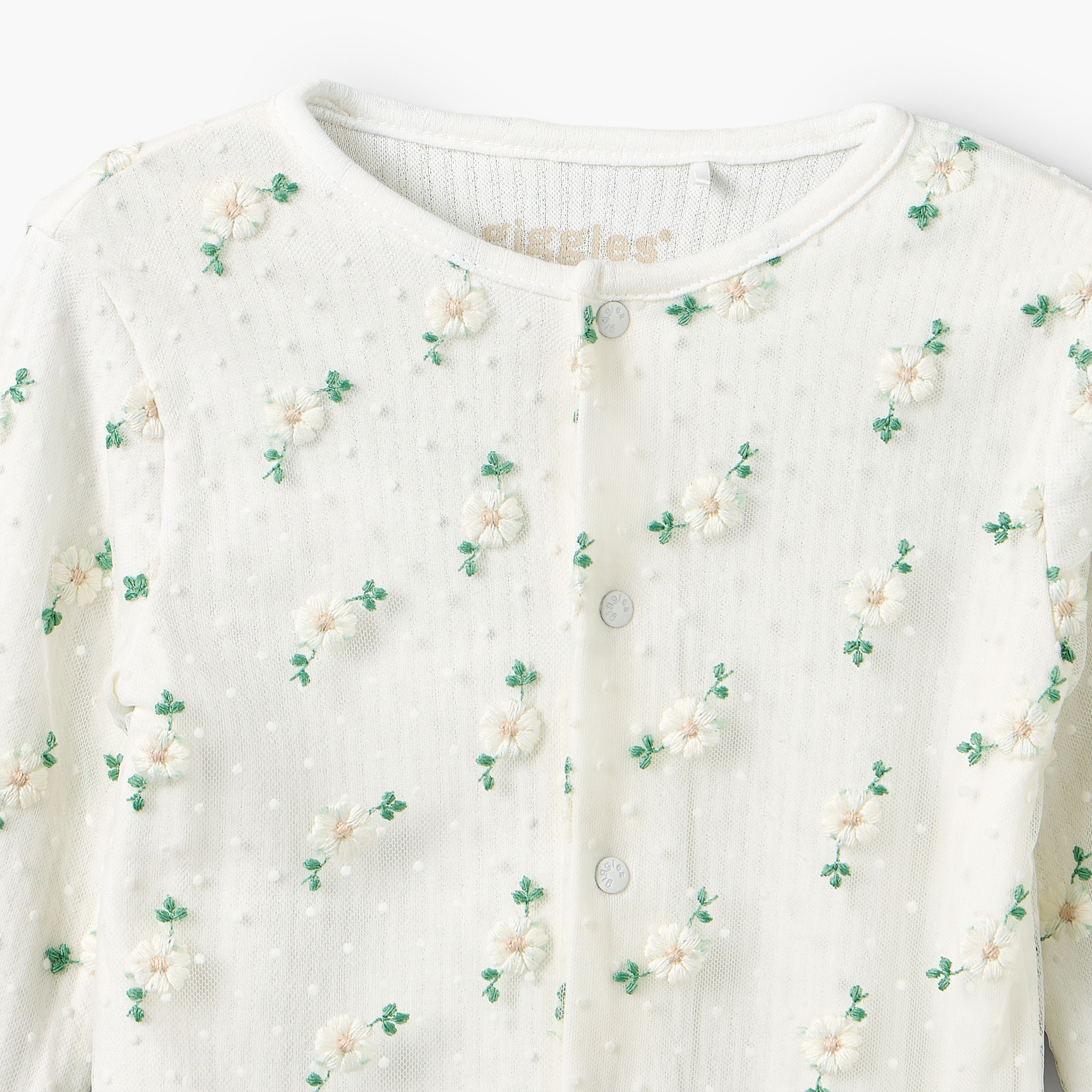 Giggles Cotton Crew Neck Long Sleeves Sleepsuit with Floral Embroidery-baby-girls-clothing-nightwear-sleepsuits-image-4