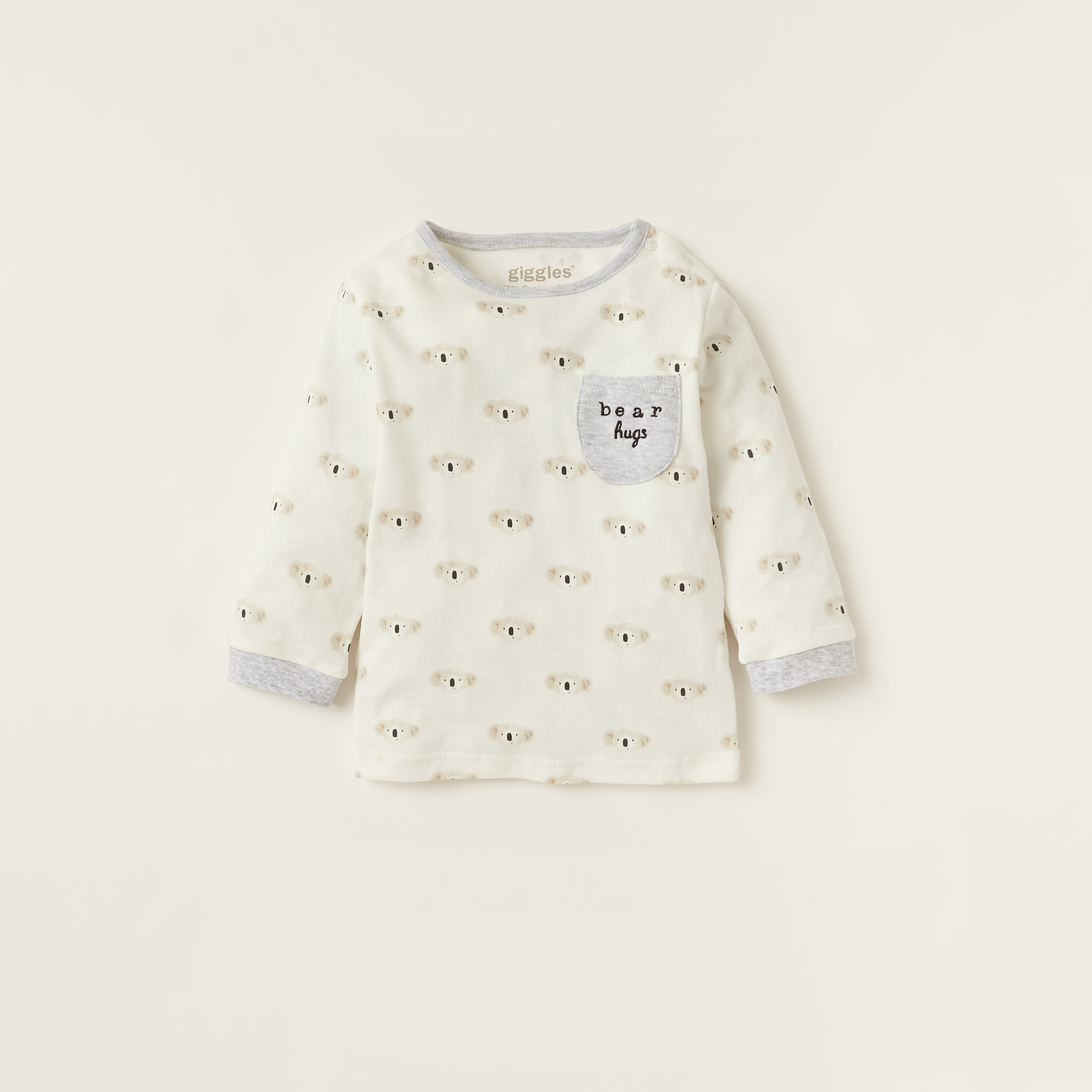 Giggles Printed Round Neck T-shirt and Full Length Pyjama Set-baby-boys-clothing-nightwear-pyjamasets-image-2
