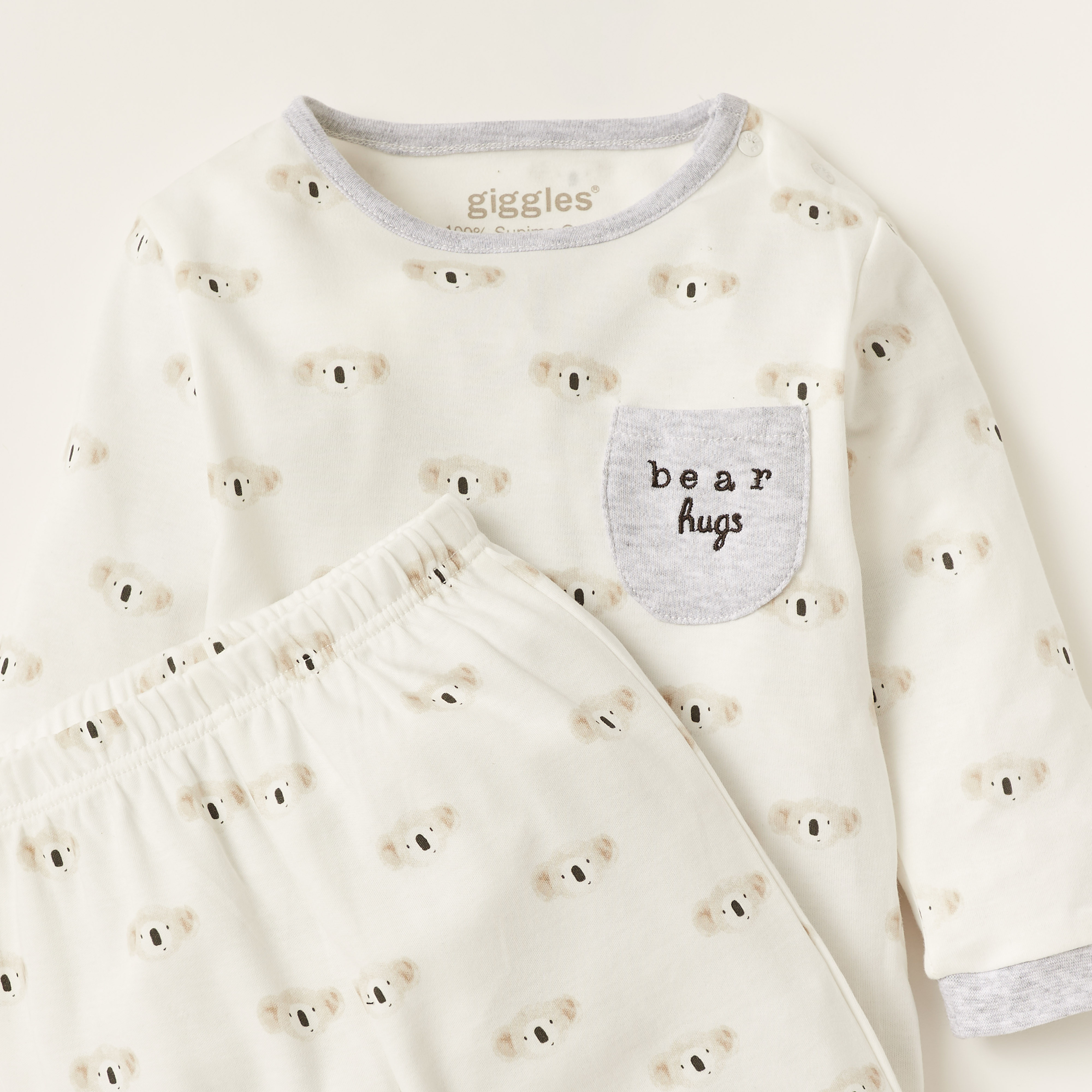 Giggles Printed Round Neck T-shirt and Full Length Pyjama Set-baby-boys-clothing-nightwear-pyjamasets-image-4