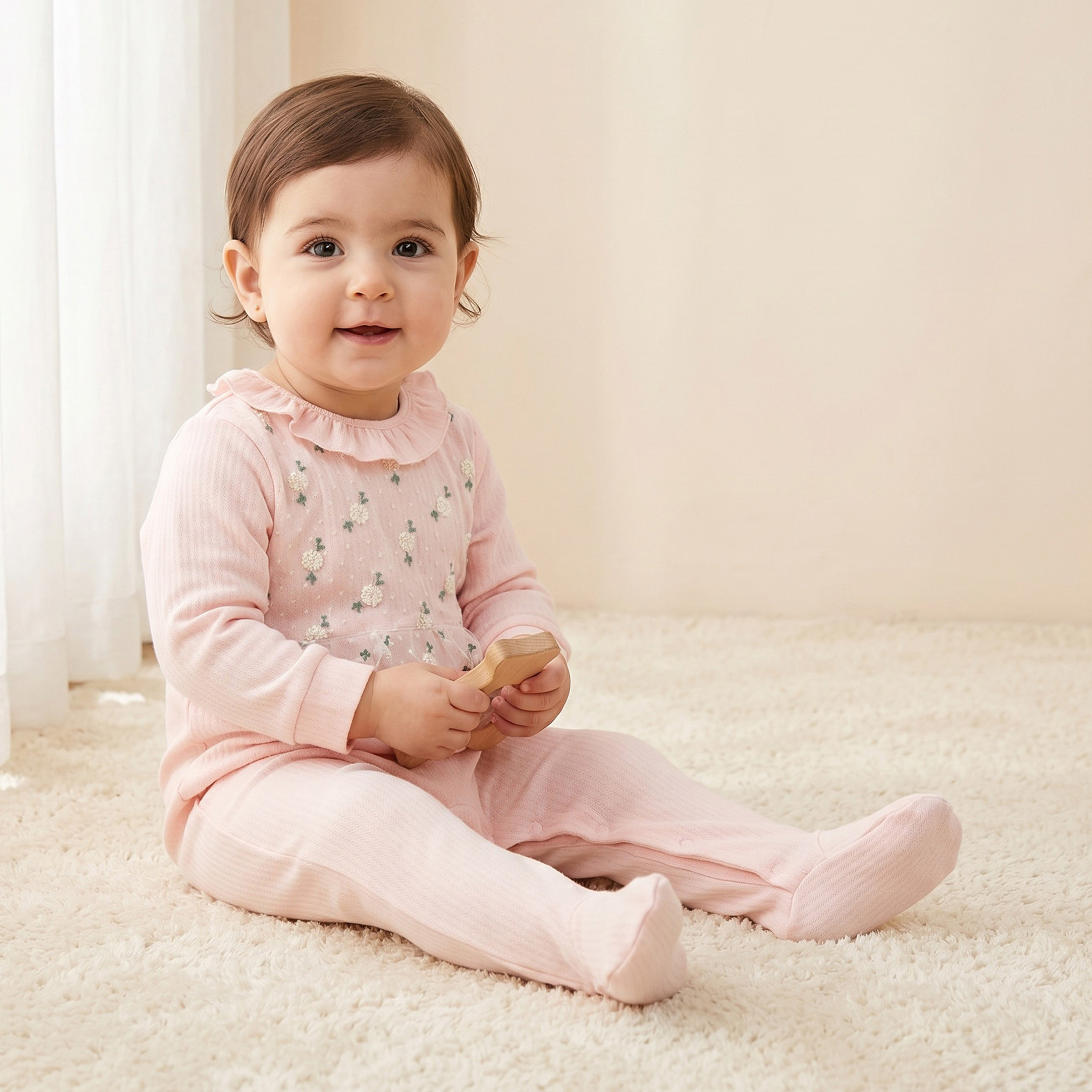 Giggles Cotton Round Neck Long Sleeves Sleepsuit with Snap Button Closure-baby-girls-clothing-nightwear-sleepsuits-image-1