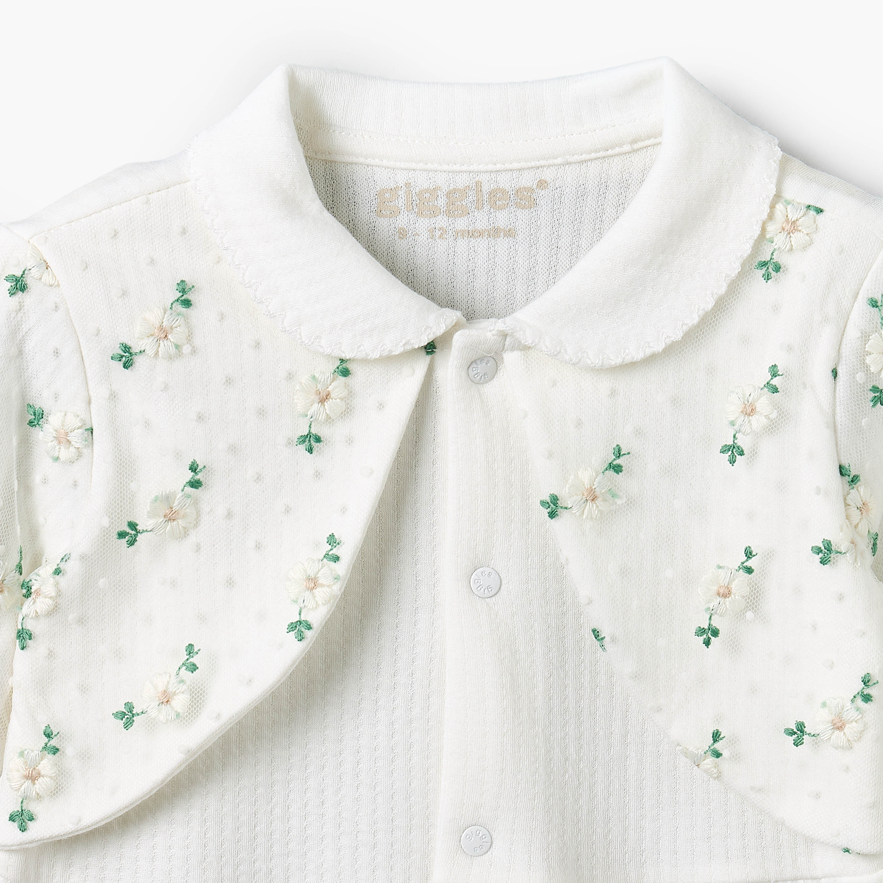 Giggles Cotton Collared Long Sleeves Sleepsuit with Floral Embroidery-baby-girls-clothing-nightwear-sleepsuits-image-4