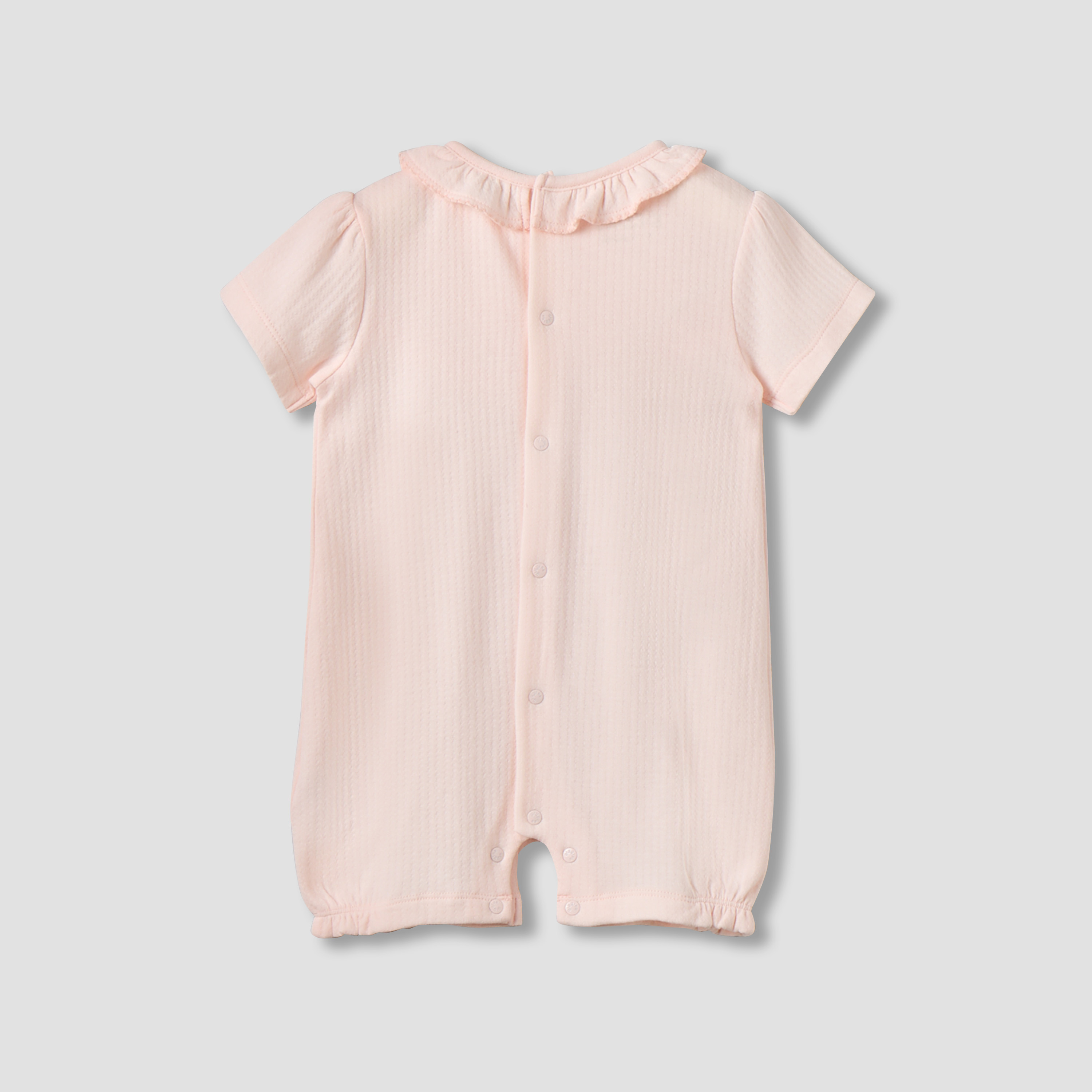Giggles Round Neck Short Sleeves Romper with Snap Button Closure-baby-girls-clothing-rompers-image-2