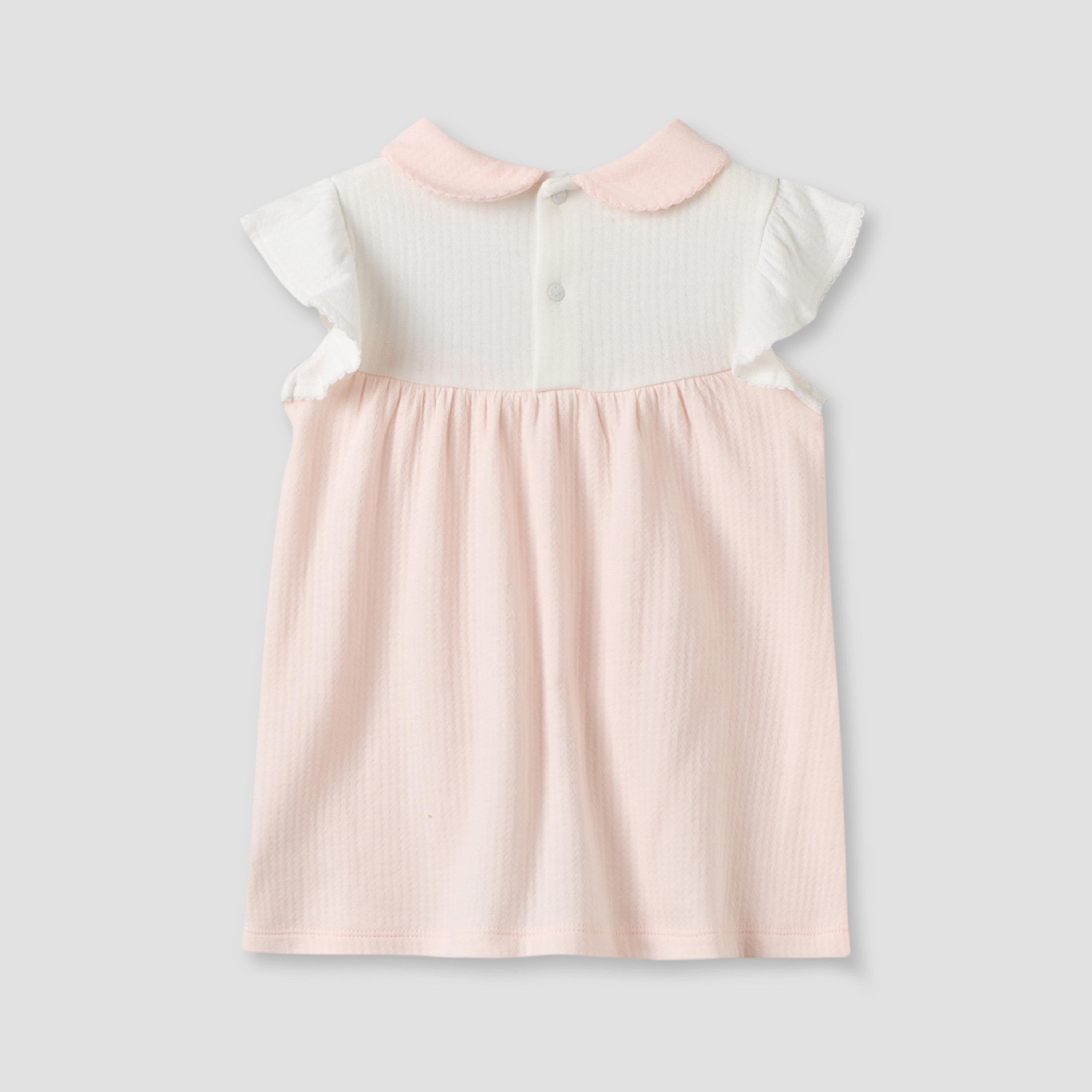 Peter Pan Collar Sleeveless Knee Length Dress with Embroidery-baby-girls-clothing-dressesandjumpsuits-image-2