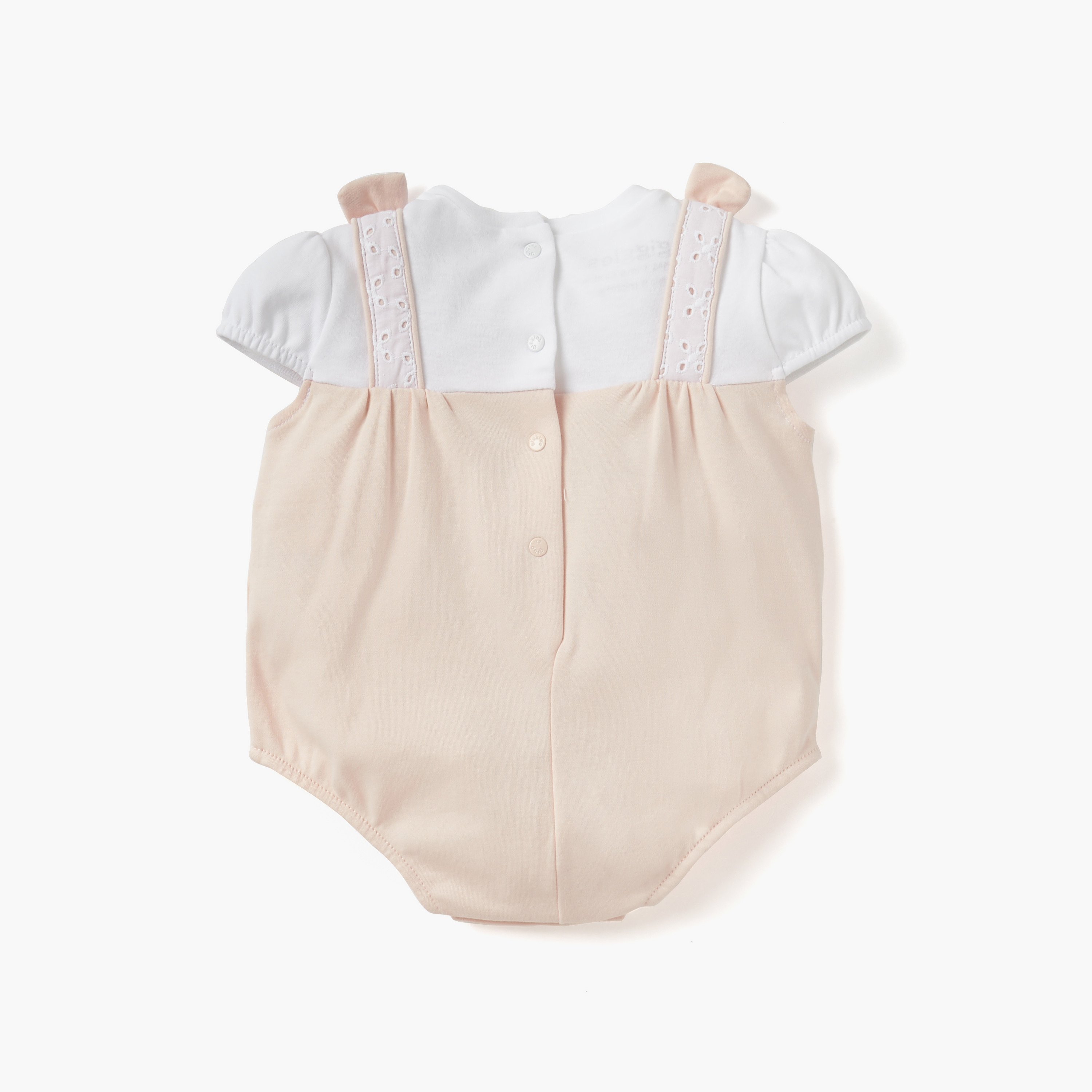 Giggles Panelled Bodysuit with Ruffles and Cap Sleeves-baby-girls-clothing-rompers-image-2