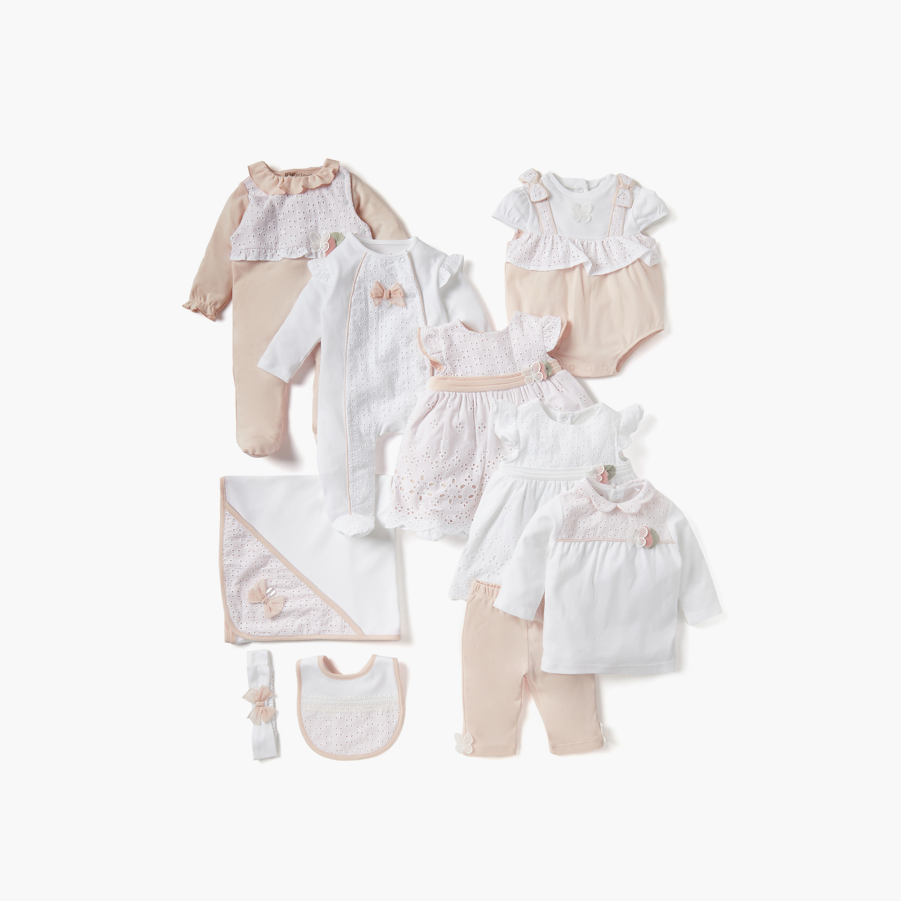 Giggles Panelled Bodysuit with Ruffles and Cap Sleeves-baby-girls-clothing-rompers-image-5