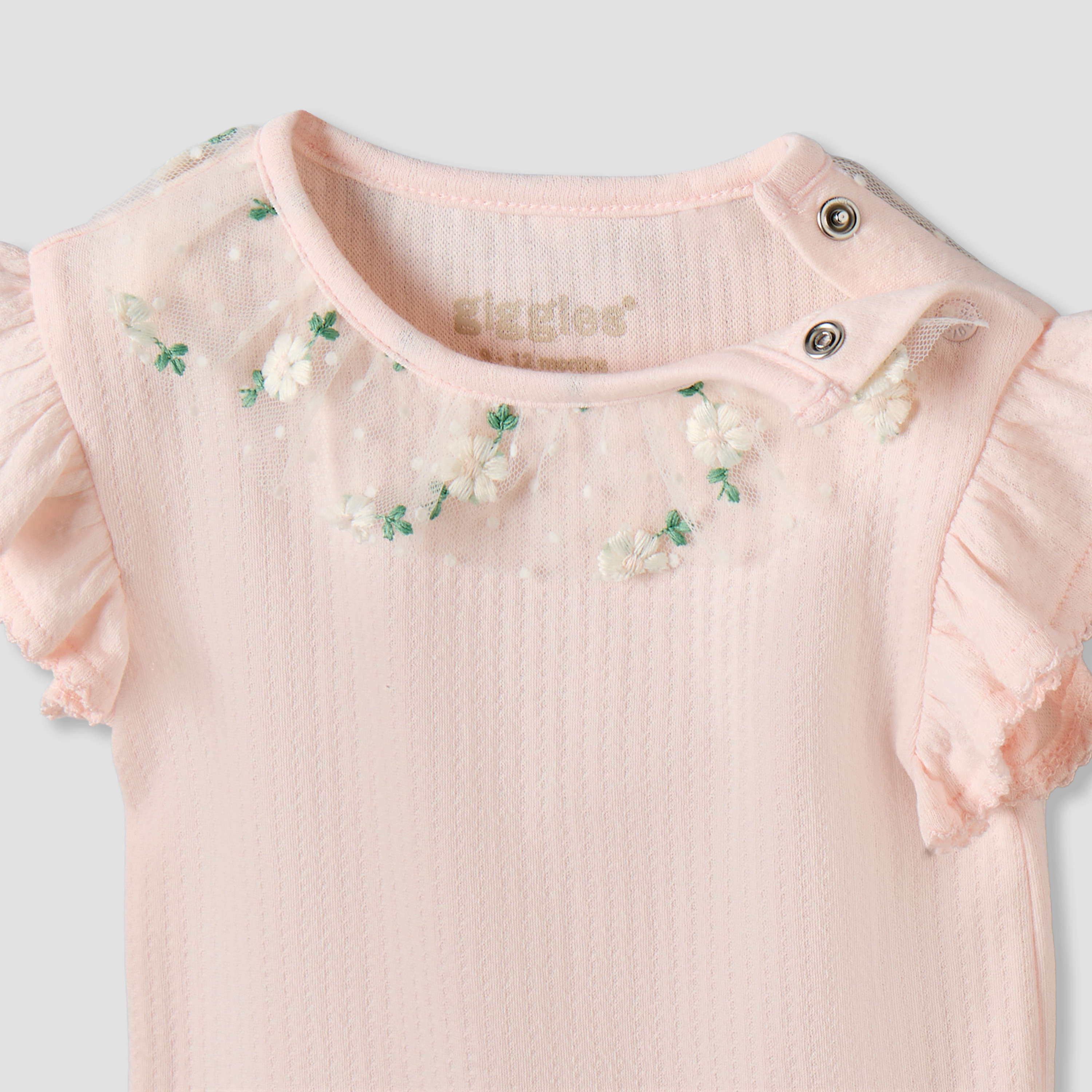 Giggles Cotton Round Neck Short Sleeves Bodysuit with Snap Button Closure-baby-girls-clothing-bodysuits-image-3