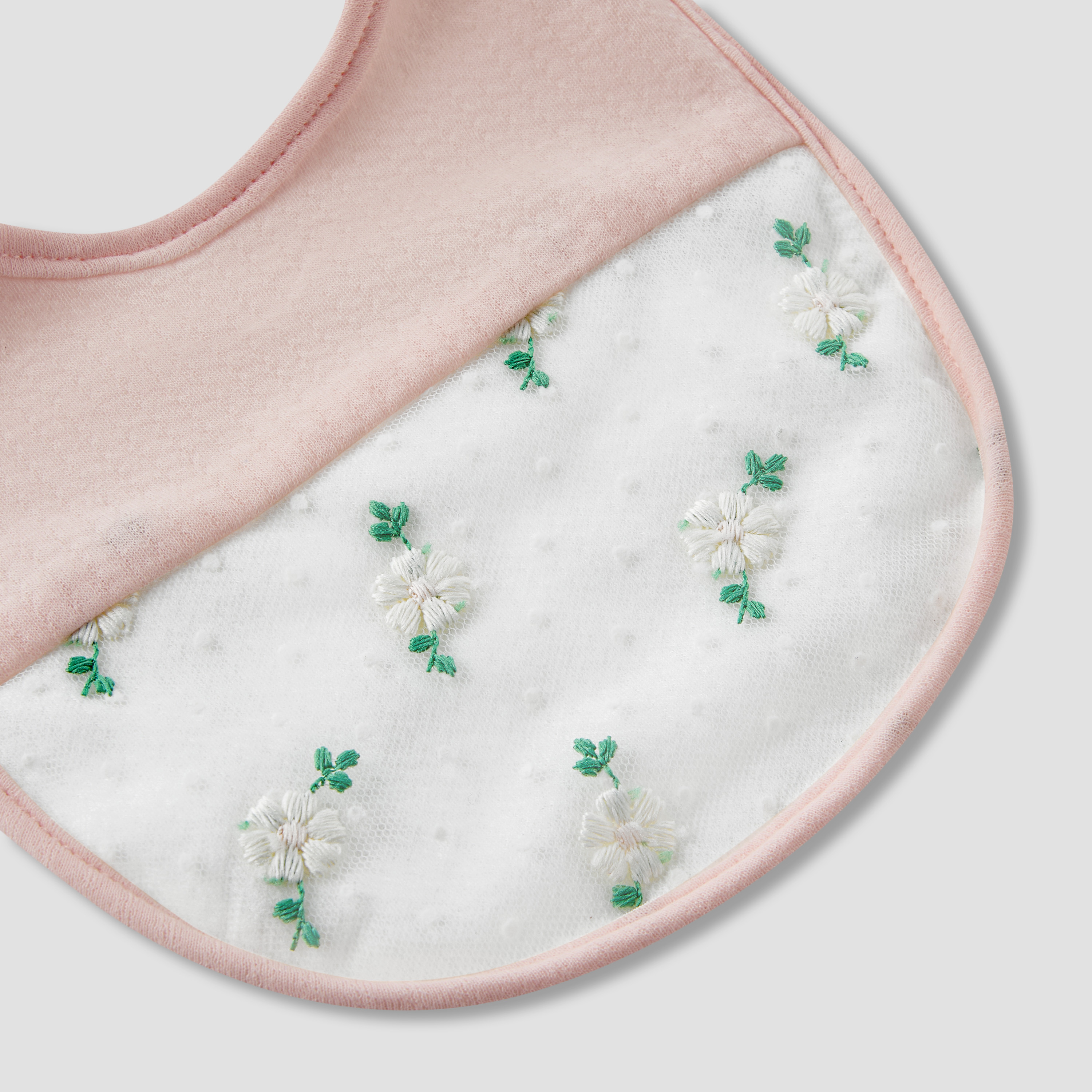 Giggles Baby Bib with Floral Embroidery-baby-feeding-bibs-image-3