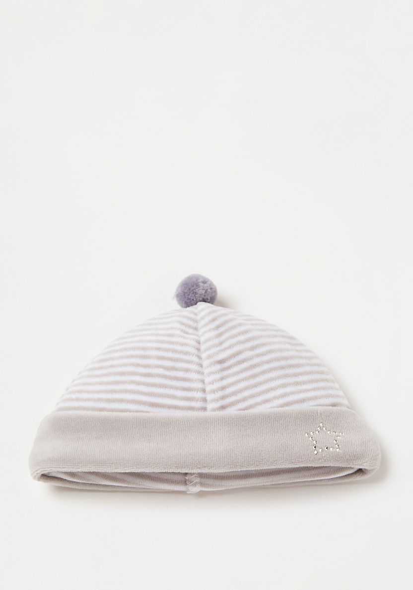 Giggles Striped Cap with Embellished Detail-Caps-image-0