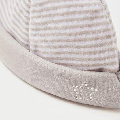 Giggles Striped Cap with Embellished Detail
