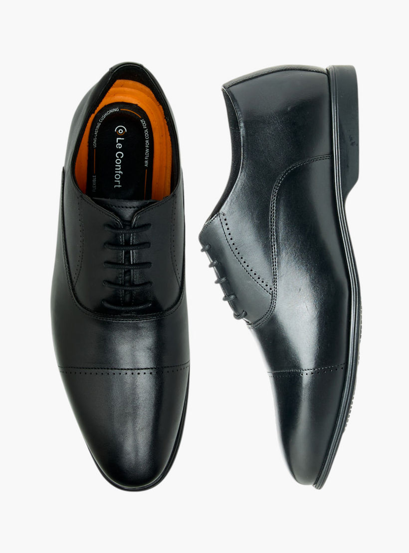 حذاء أوكسفورد جلد سادة برباط من لو كونفورت -men-shoes-formalshoes-image-1