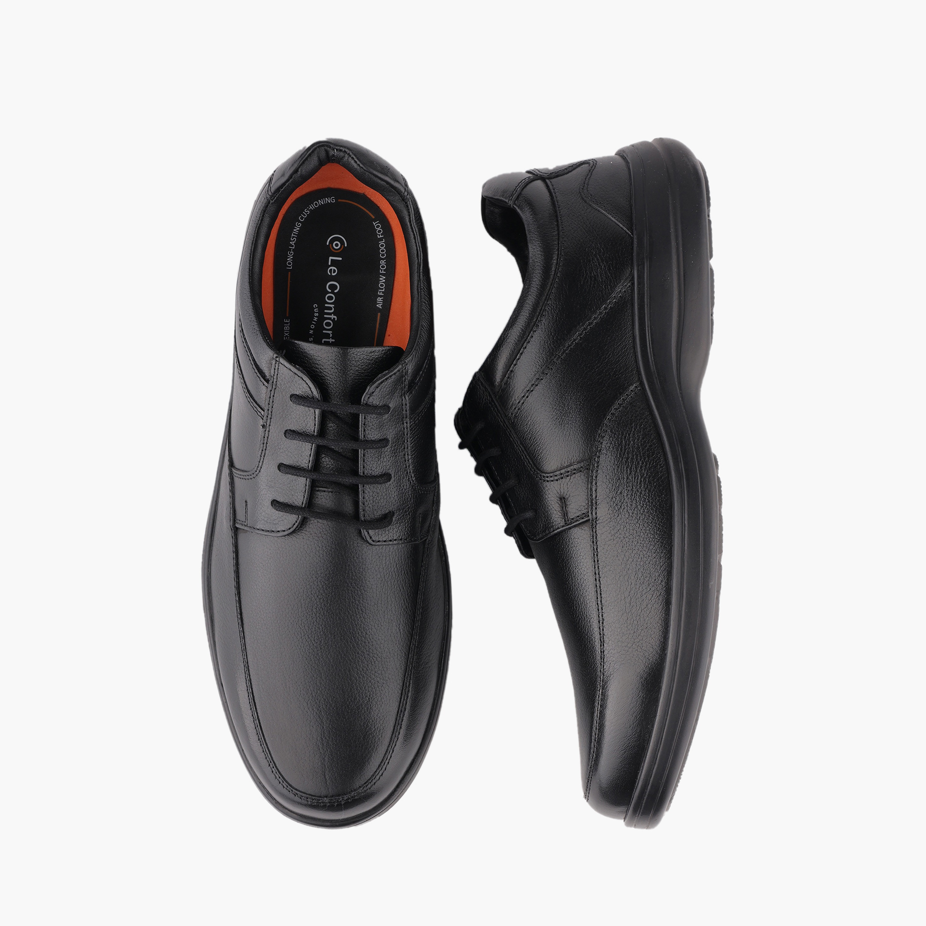 حذاء ديربي جلد طبيعي برباط للرجال من لو كونفور-men-shoes-formalshoes-image-1