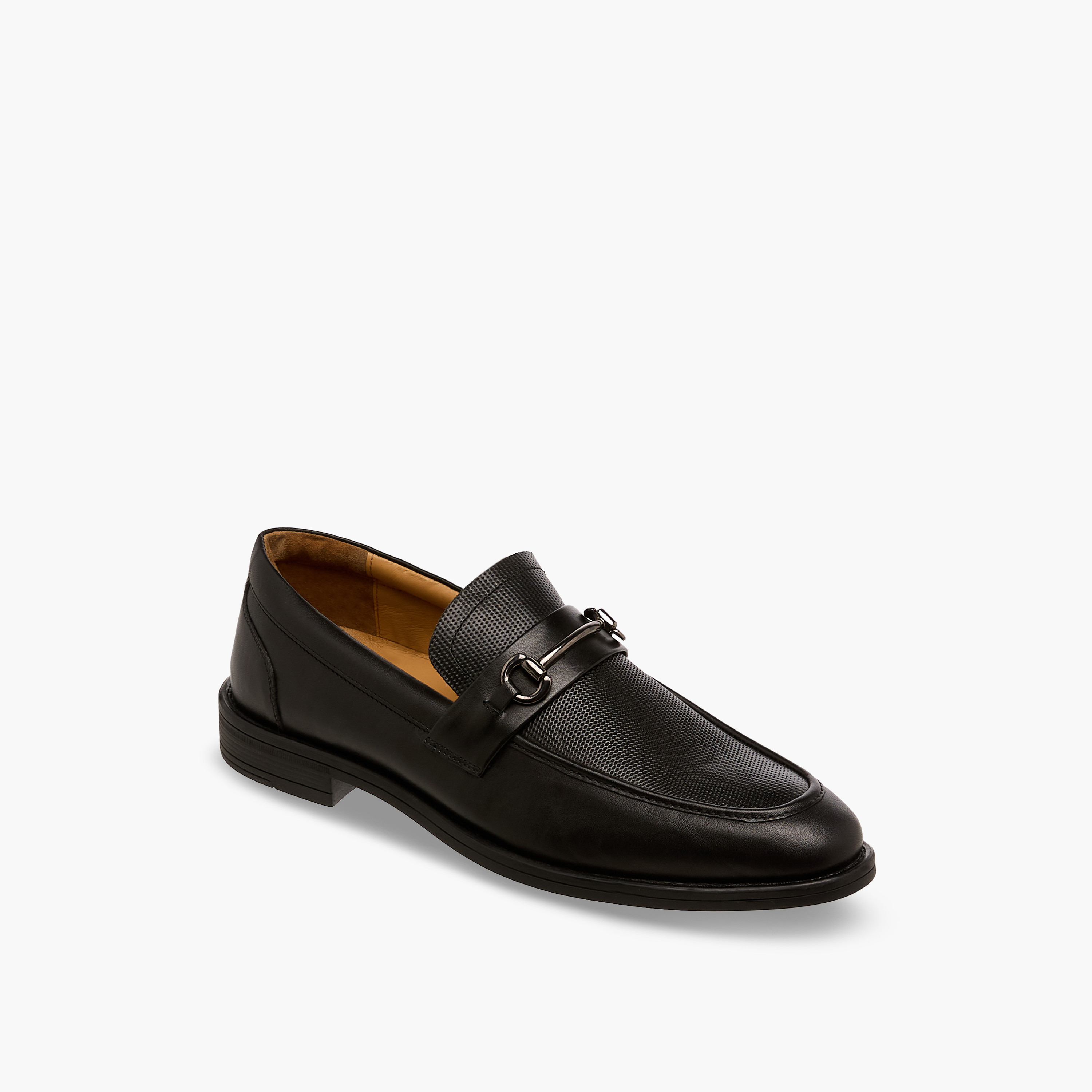 Duchini Men Textured Genuine Leather Loafers-men-shoes-loafersandmoccasins-image-2