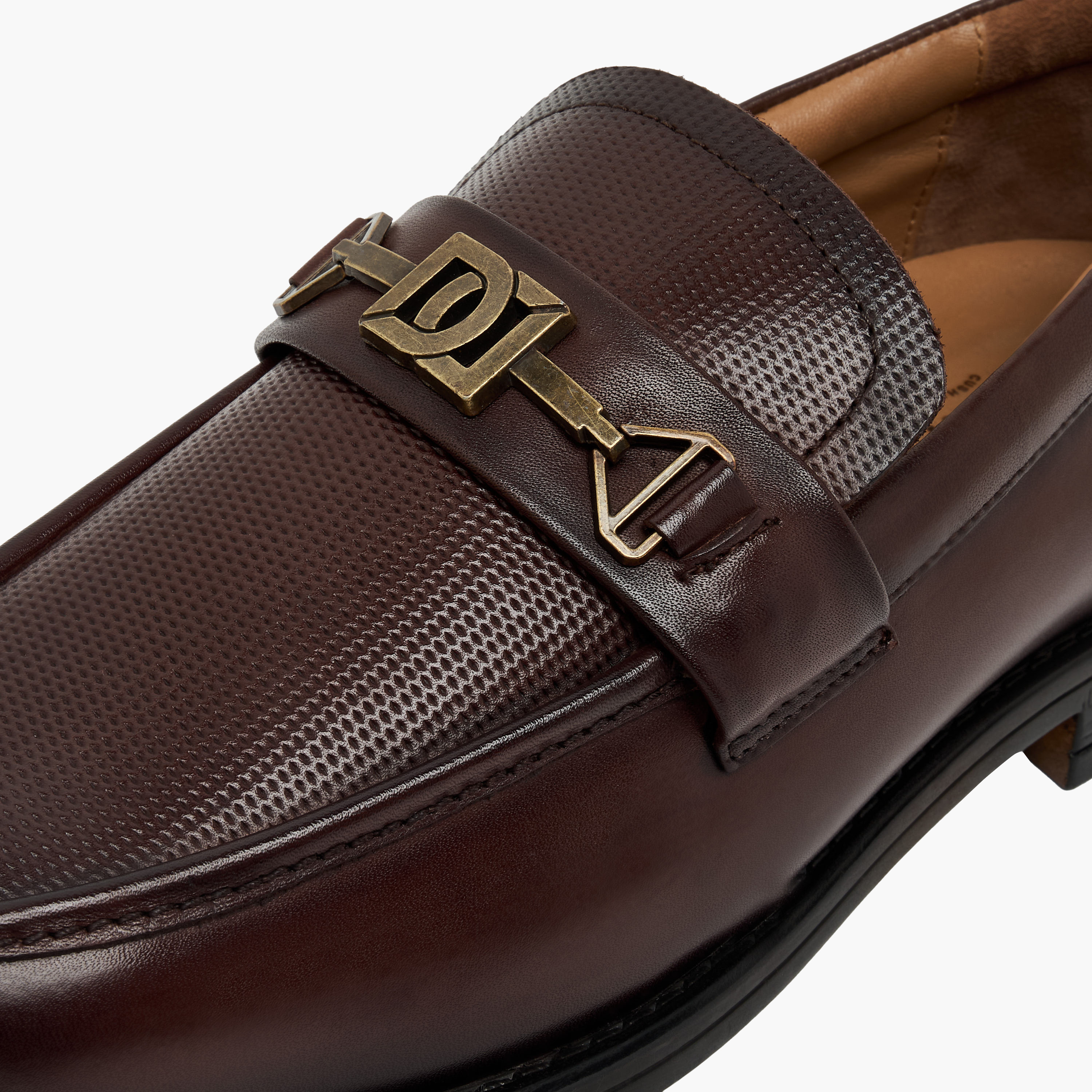 Duchini Men Metallic Accent Leather Loafers-men-shoes-formalshoes-image-4