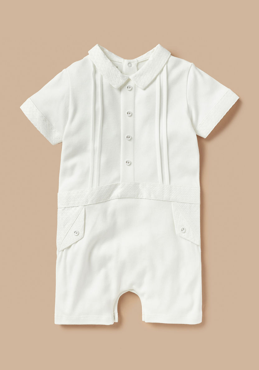 Giggles Solid Collared Romper with Button Closure-Rompers%2C Dungarees and Jumpsuits-image-0