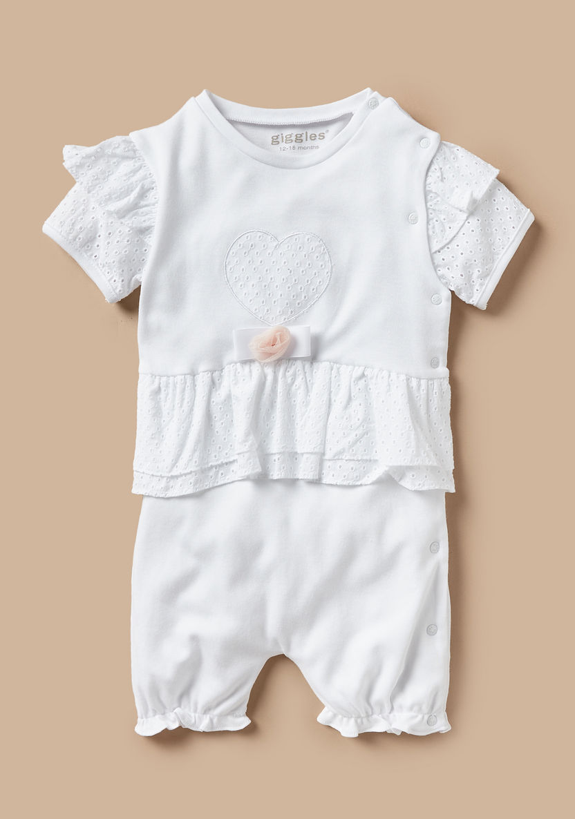 Giggles Bow Accent Romper with Ruffles-Rompers%2C Dungarees and Jumpsuits-image-0