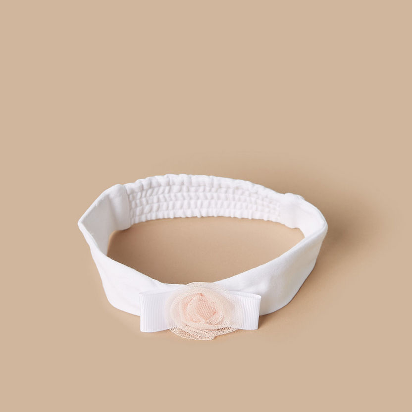 Giggles Floral Applique Elasticated Headband-Hair Accessories-image-2