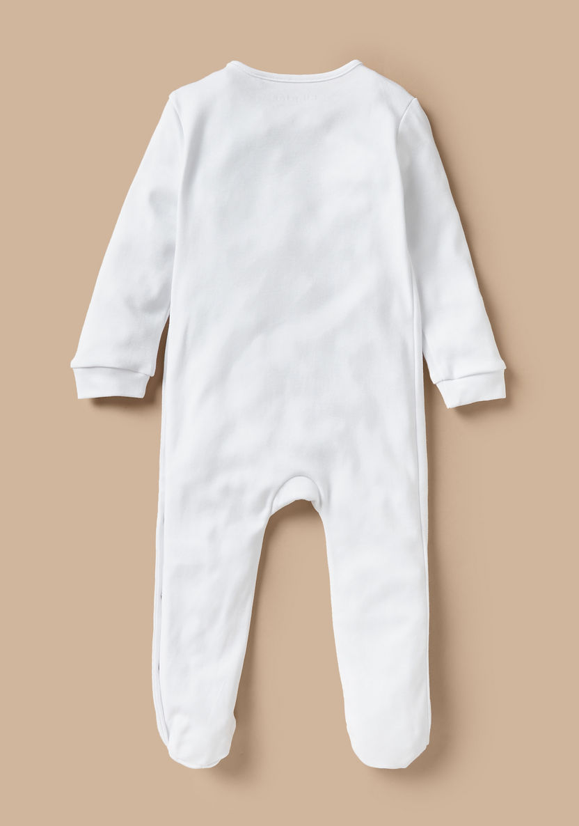 Giggles Floral Applique Closed Feet Sleepsuit with Ruffles-Sleepsuits-image-3