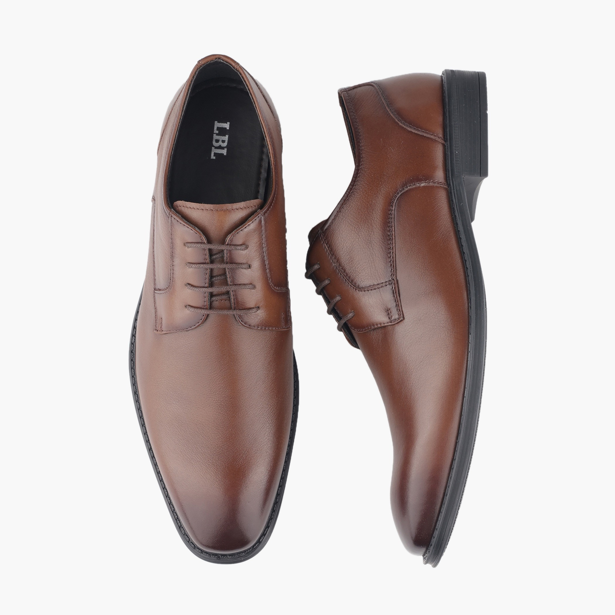 LBL by Shoexpress Men Lace-Up Leather Derby Shoes-men-shoes-formalshoes-image-1