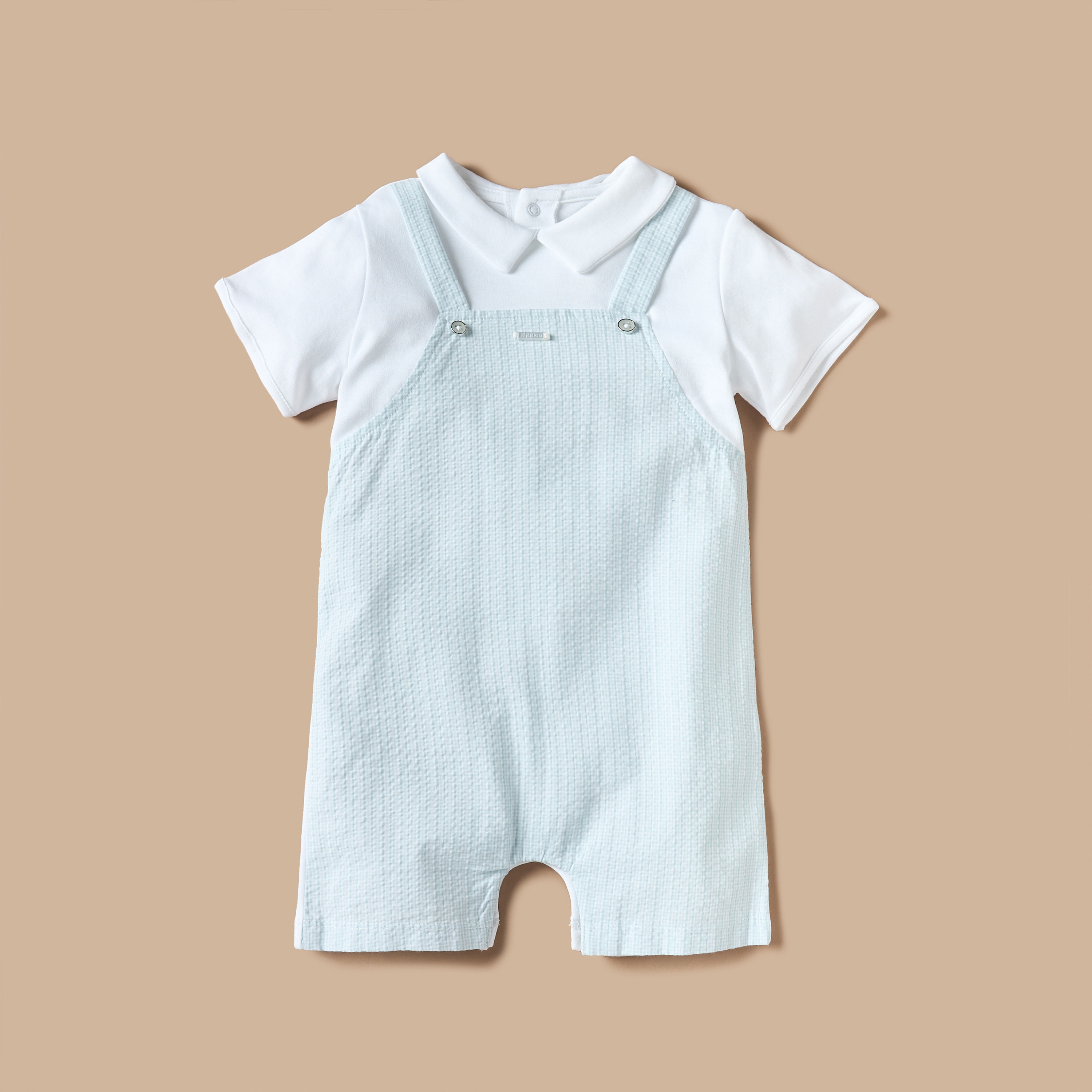 Giggles Solid Collared Romper with Short Sleeves-baby-boys-clothing-rompers-image-1