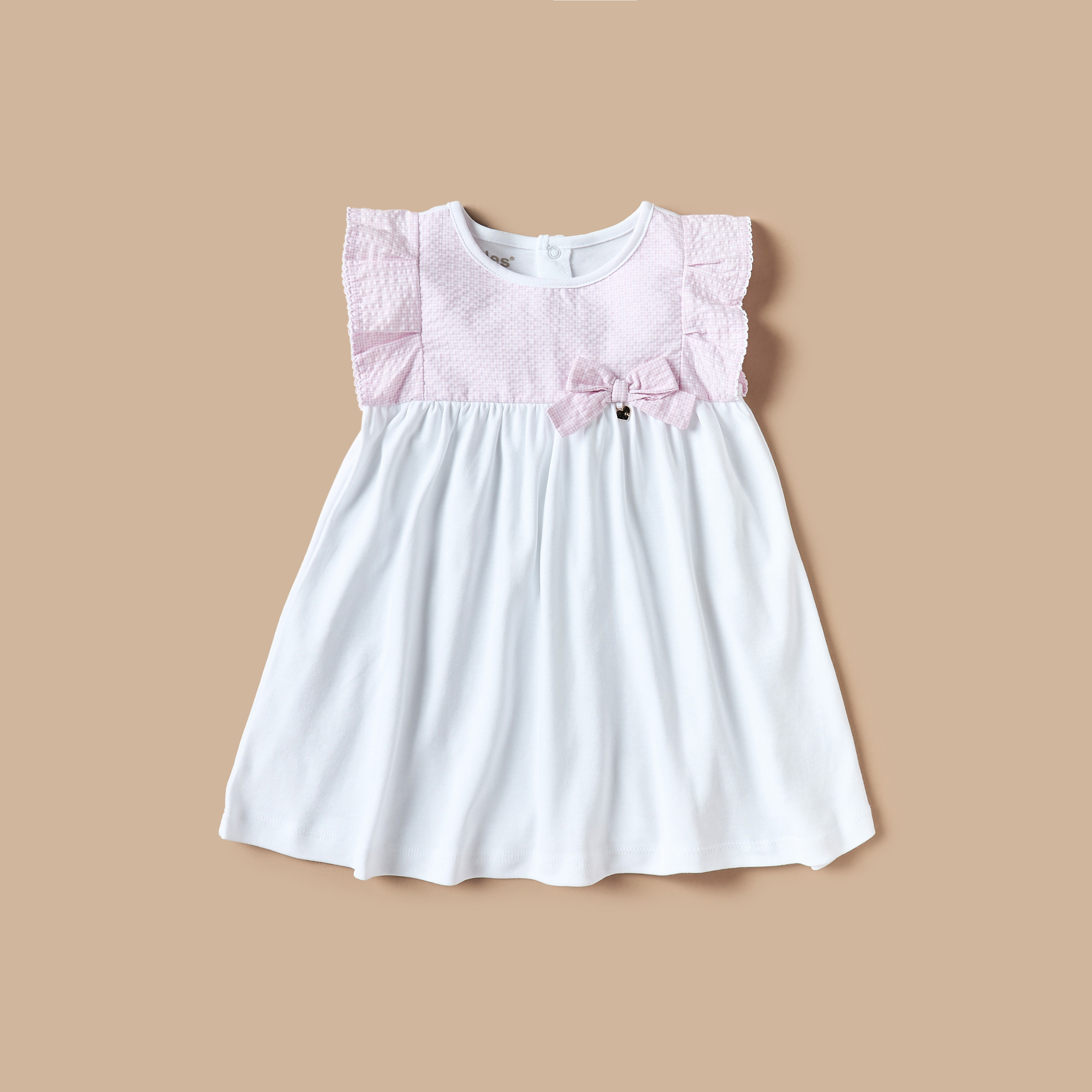 فستان بارز الملمس دون أكمام بفيونكة من جيجلز-baby-girls-clothing-dressesandjumpsuits-image-1