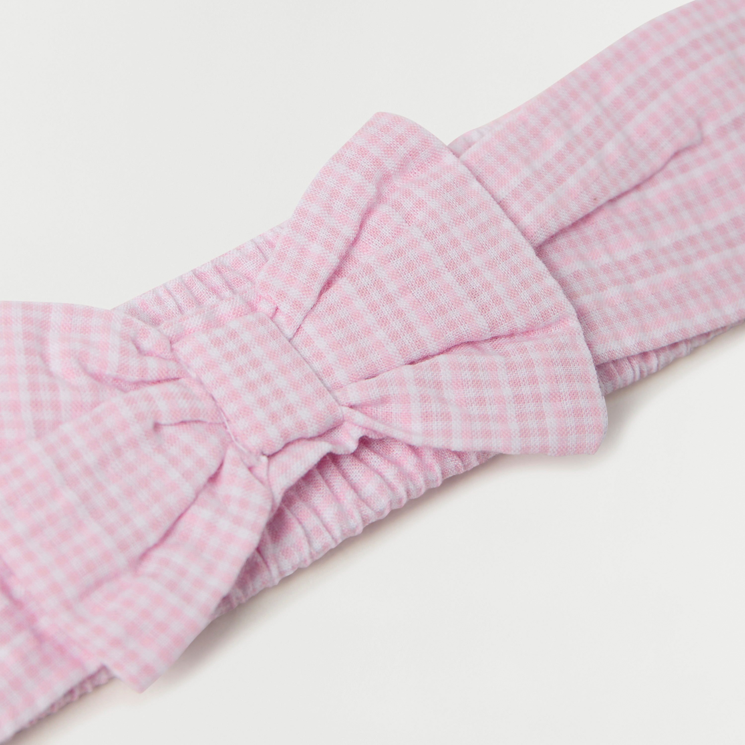 شريطة رأس كاروهات بفيونكة من جيجلز-baby-girls-accessories-hairaccessories-image-2