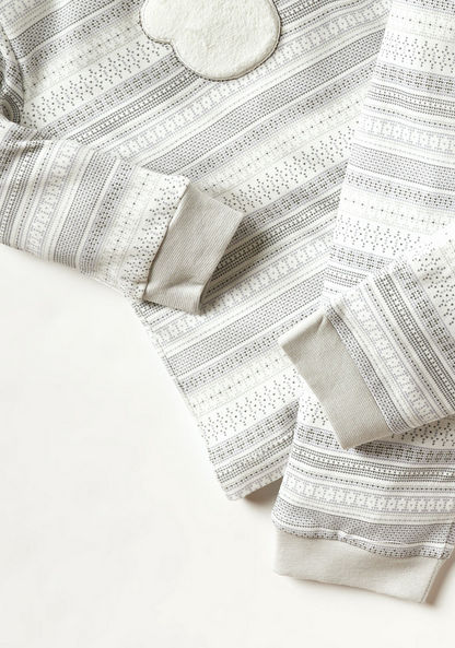Giggles Striped Long Sleeve T-shirt and Pyjama Set-Pyjama Sets-image-4