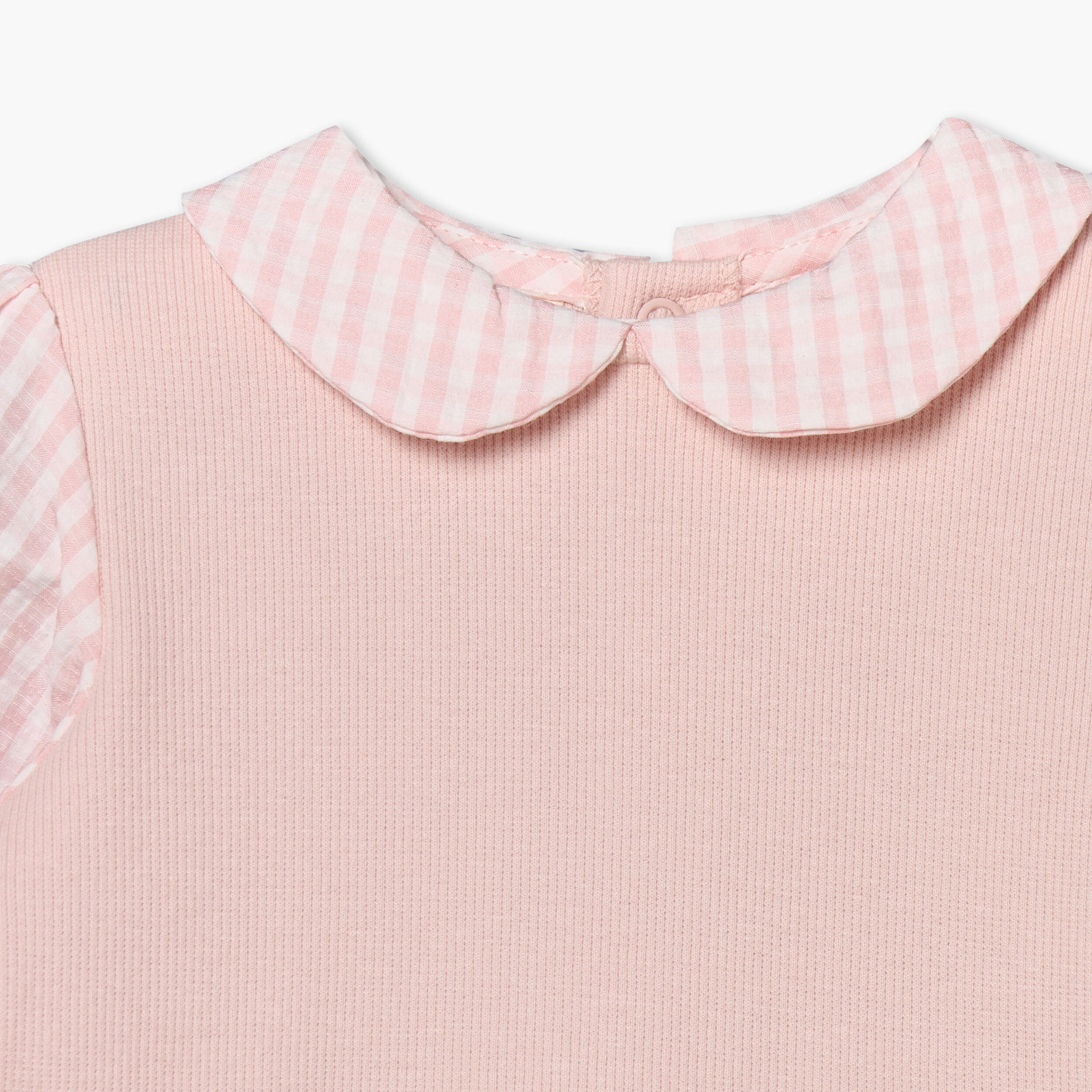 طقم بيجاما قطني بأكمام طويلة وياقة بيتر بان بنقشة مربعات غينغهام من جونيورز-baby-girls-clothing-nightwear-pyjamasets-image-7