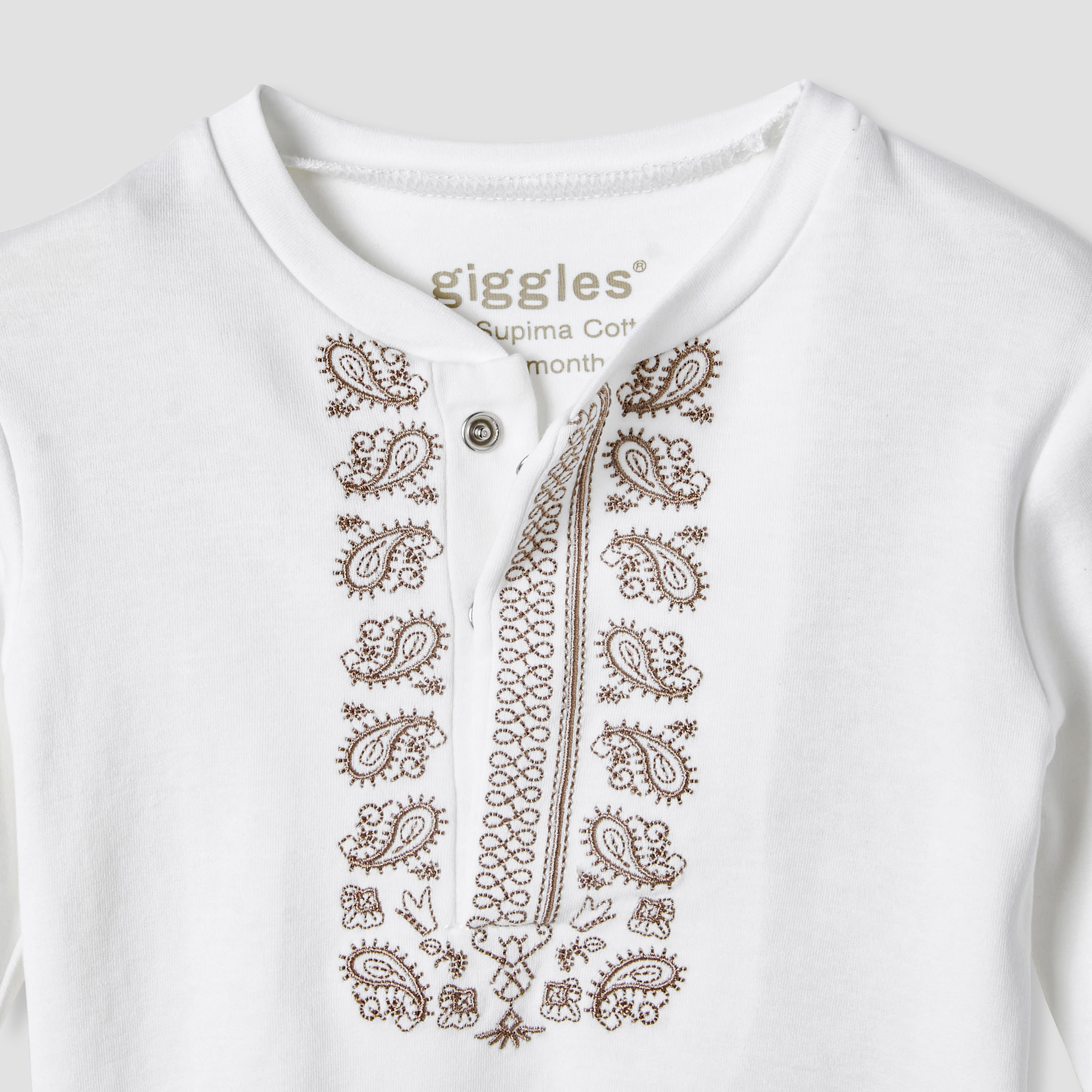Giggles Pyjama Set with Embroidery Detail - Supima Cotton - Long Sleeves - Henley Neck-baby-boys-clothing-nightwear-pyjamasets-image-4