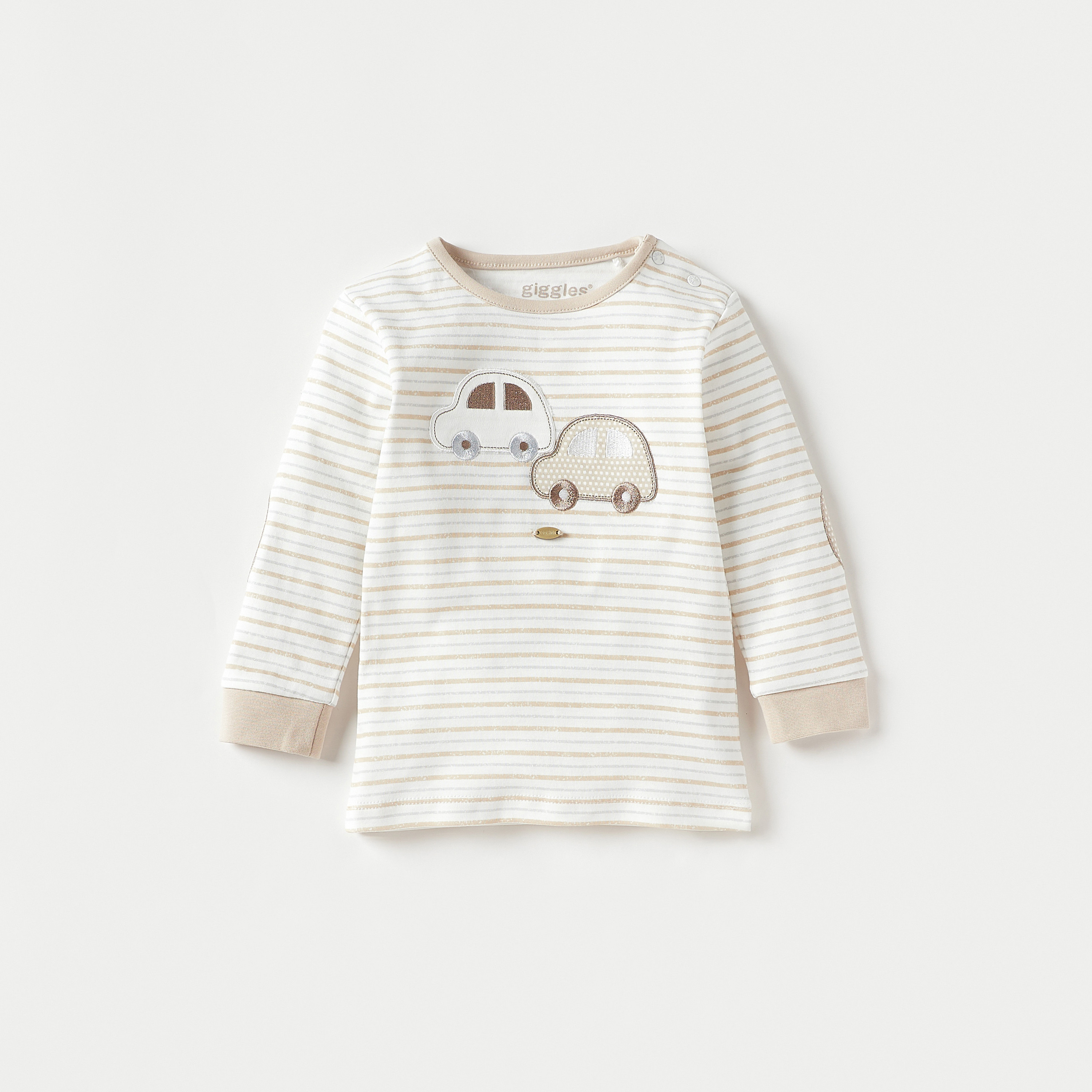 طقم بنطلون بيجاما وتيشيرت بزخارف سيارة من جيجلز-baby-boys-clothing-nightwear-pyjamasets-image-2