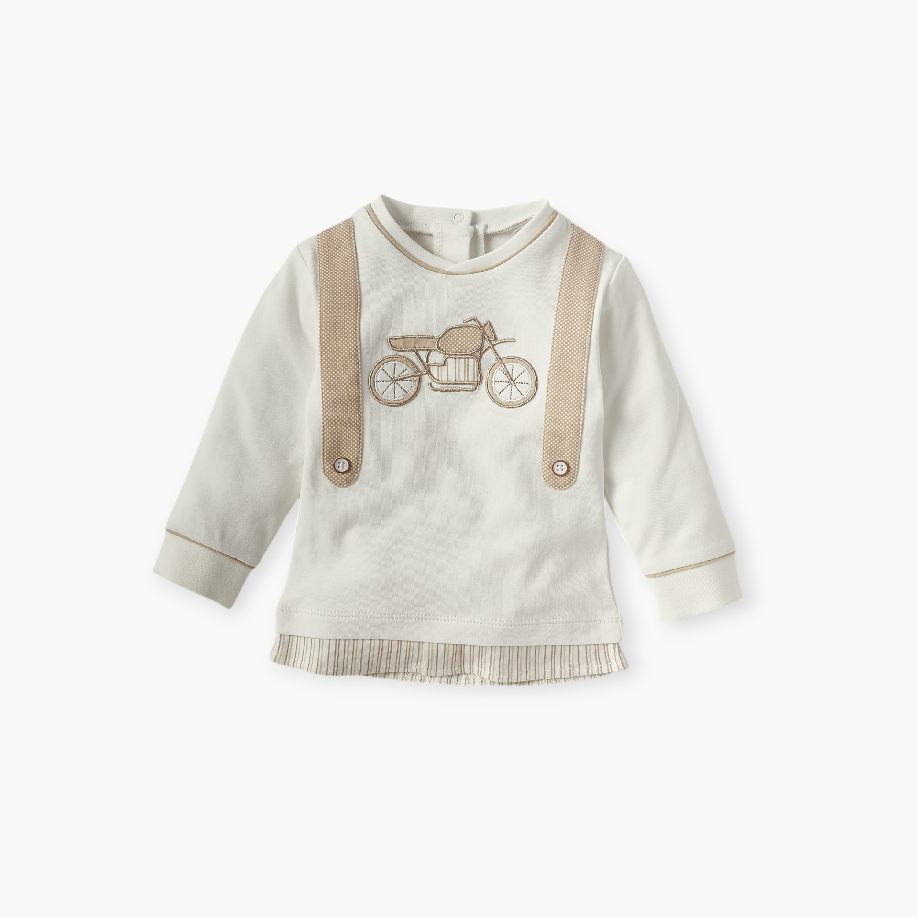 Giggles Embroidered Long Sleeves T-shirt and Elasticated Pyjama Set-baby-boys-clothing-nightwear-pyjamasets-image-3