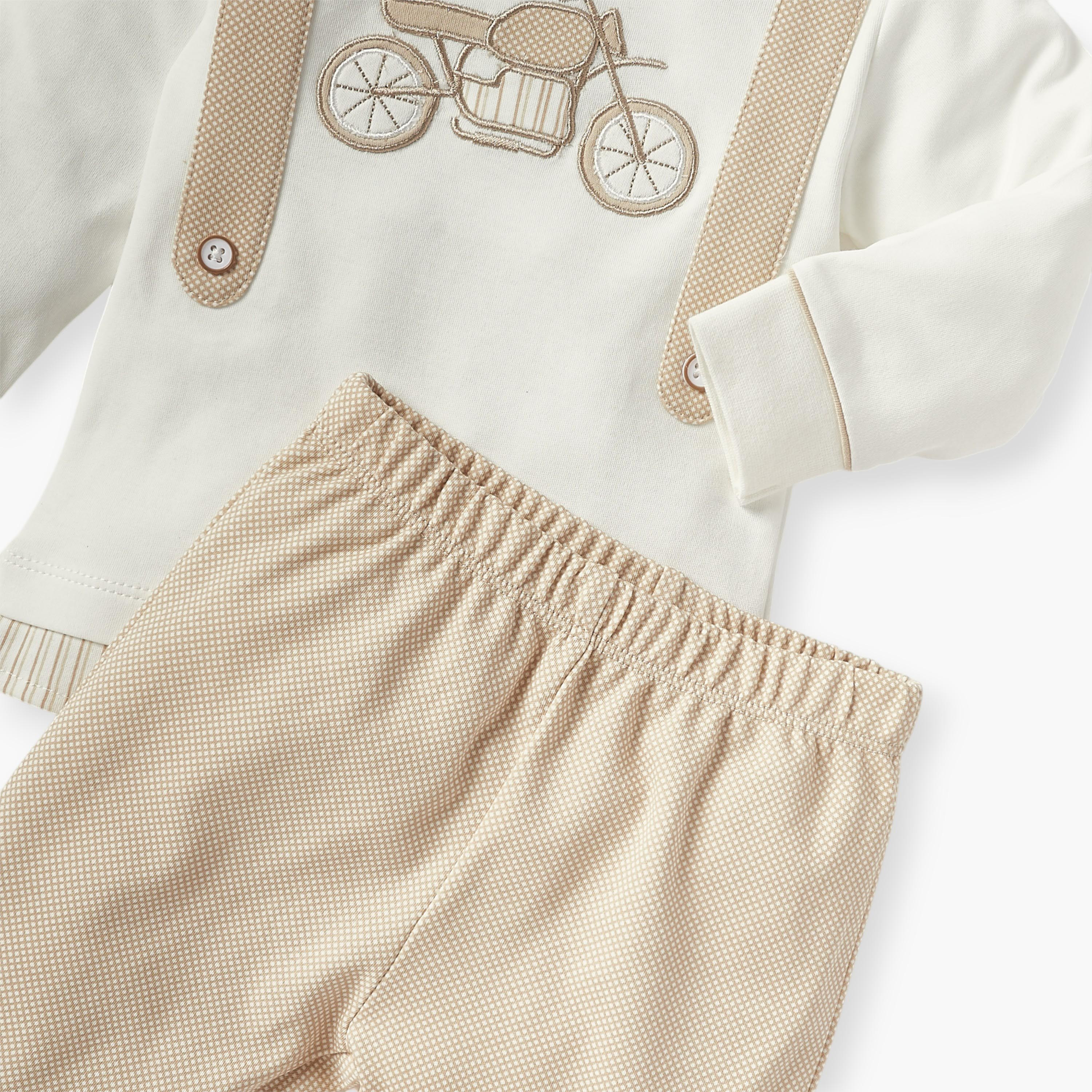 Giggles Embroidered Long Sleeves T-shirt and Elasticated Pyjama Set-baby-boys-clothing-nightwear-pyjamasets-image-6