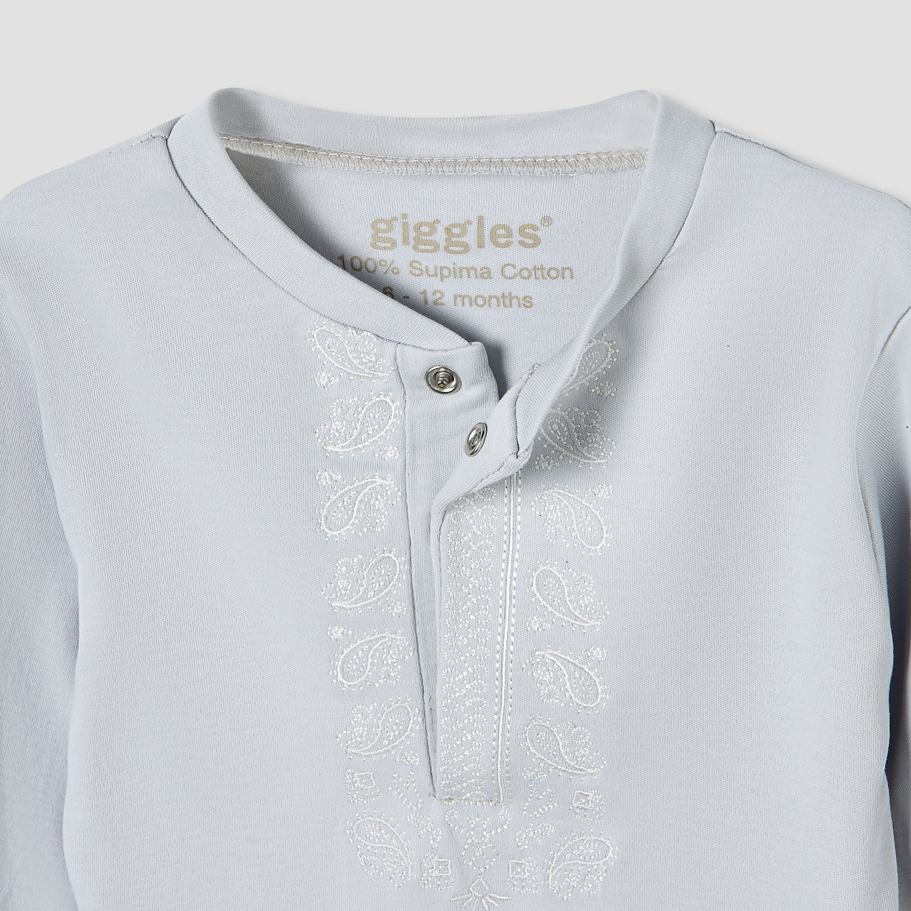 Giggles Pyjama Set with Embroidery - Cotton - Long Sleeves - Round Neck-baby-boys-clothing-nightwear-pyjamasets-image-4