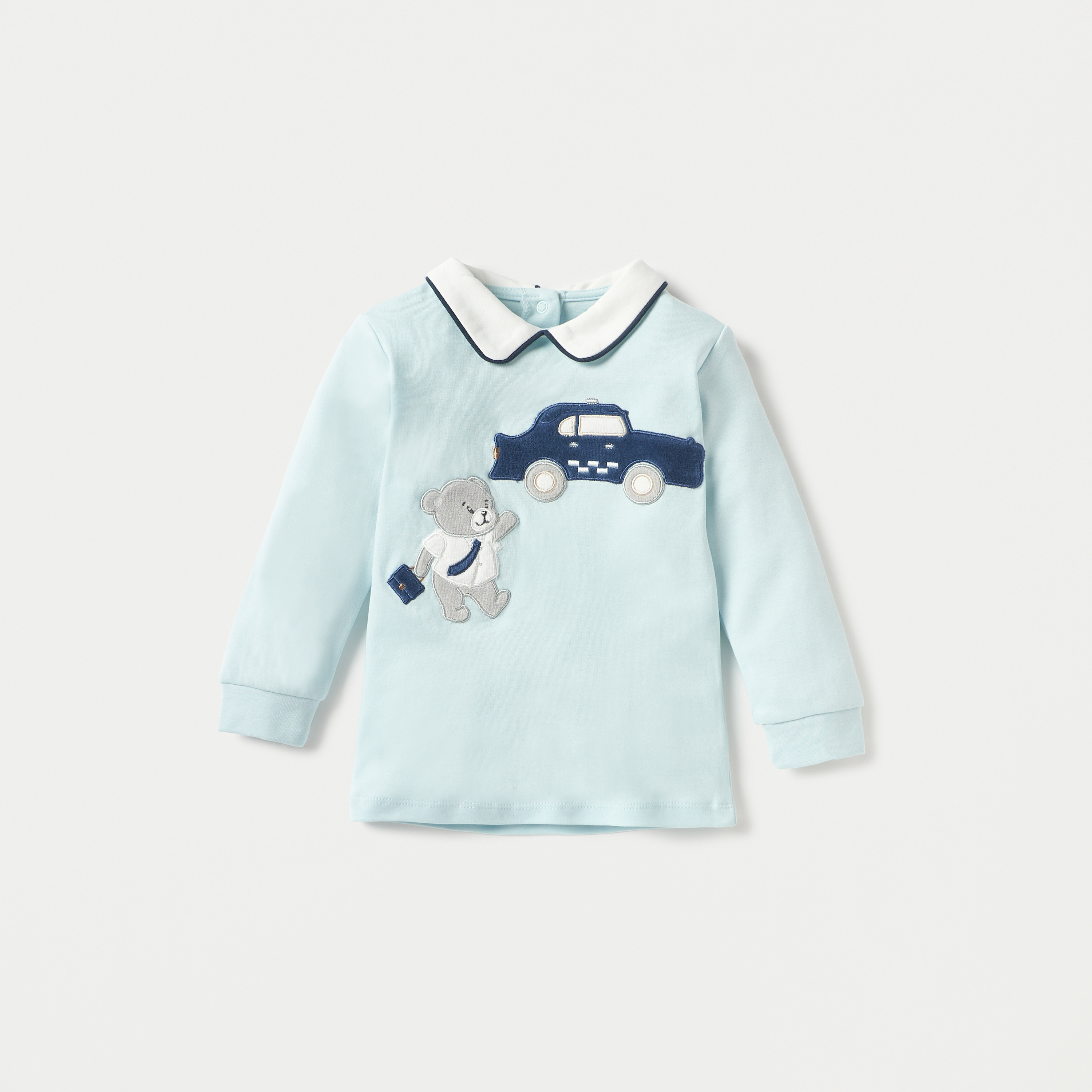 Giggles Bear Applique T-shirt and Pyjama Set-baby-boys-clothing-nightwear-pyjamasets-image-2
